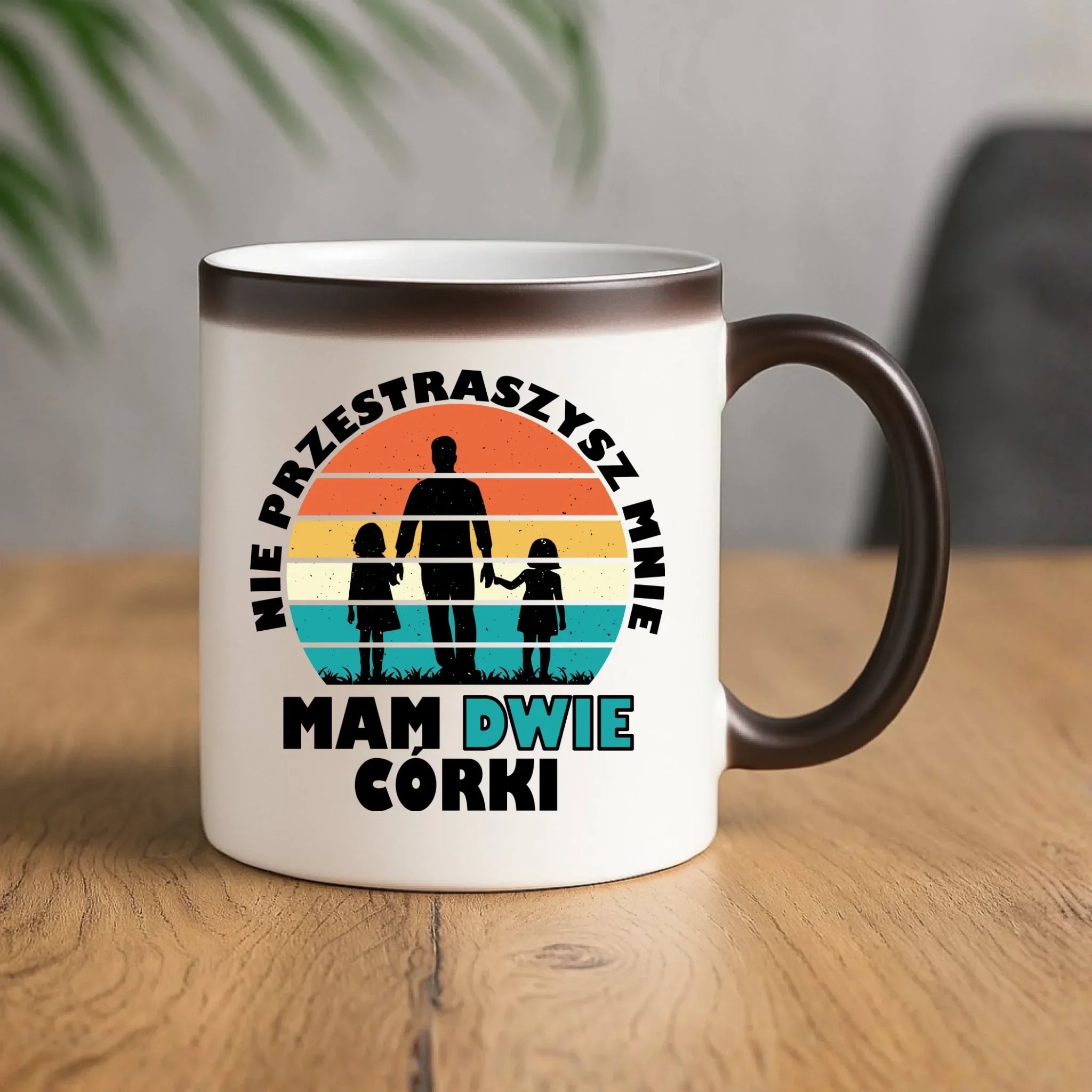 Kubek magiczny dla taty - Nie przestraszysz mnie mam dwie córki DT02 - StoryCups.pl