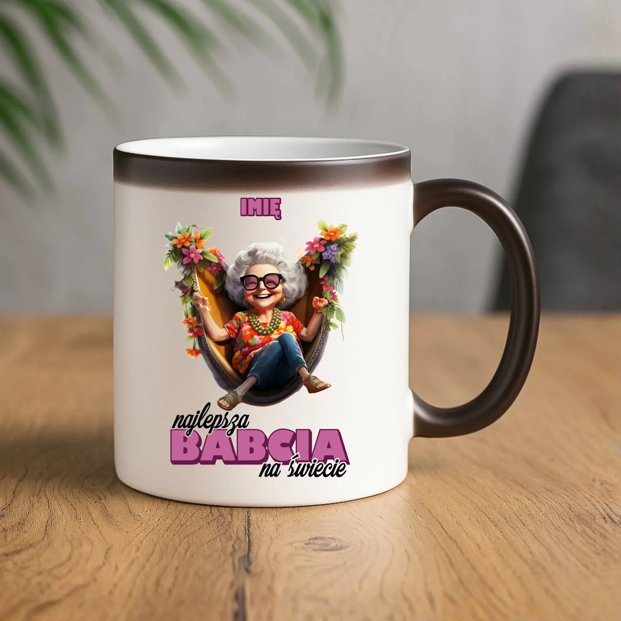 Kubek magiczny dla babci - Najlepsza Babcia na świecie - personalizowany B14 - StoryCups.pl