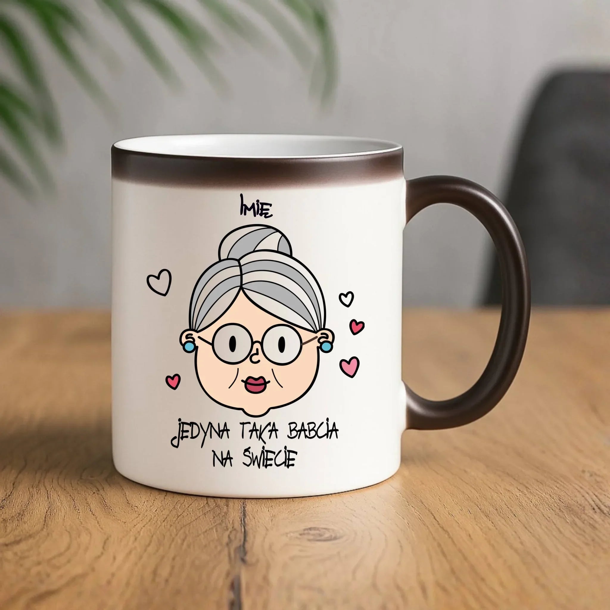Kubek magiczny dla babci - Jedyna taka babcia na świecie - personalizowany B15 - StoryCups.pl