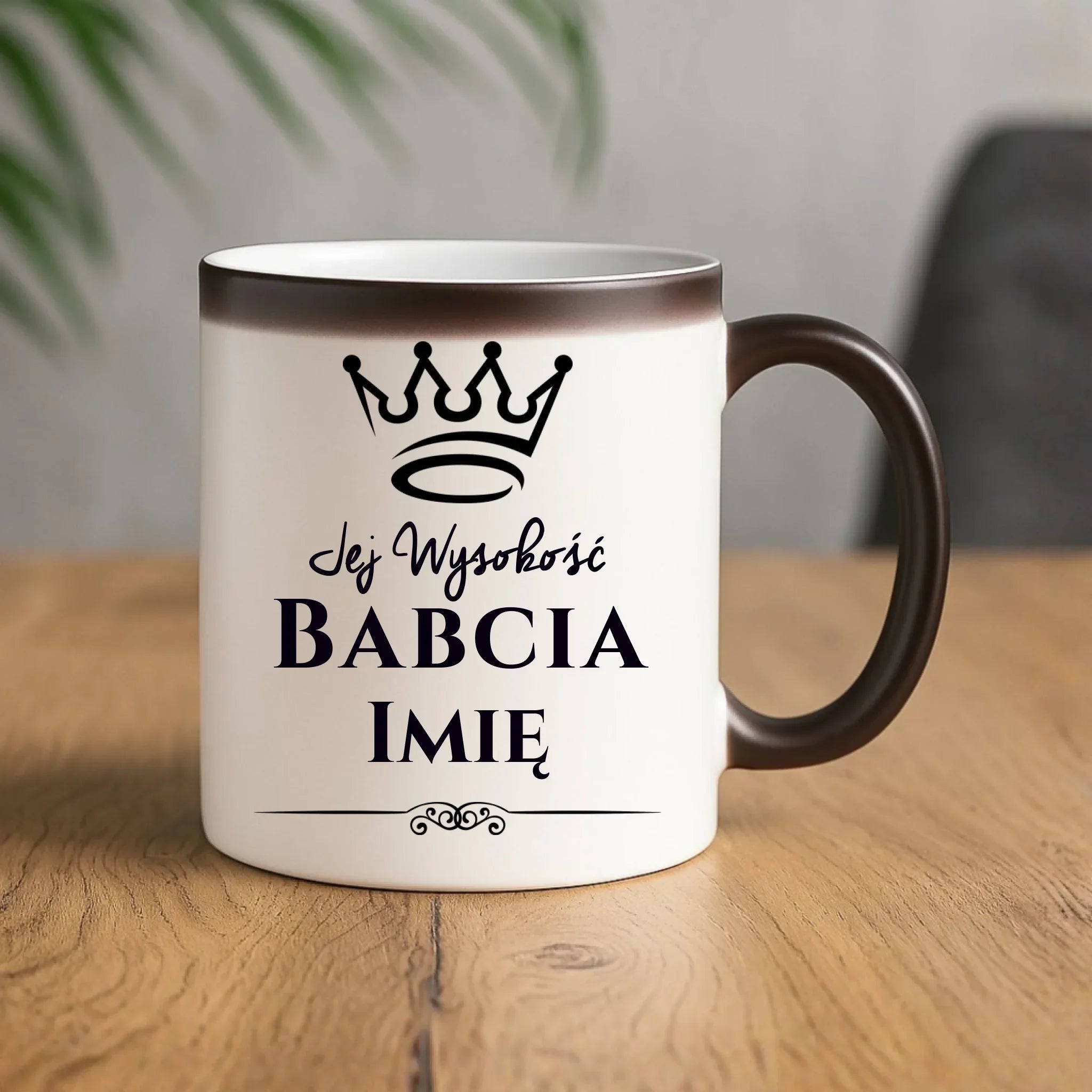 Kubek magiczny dla babci - Jej Wysokość Babcia - personalizowany B11 - StoryCups.pl