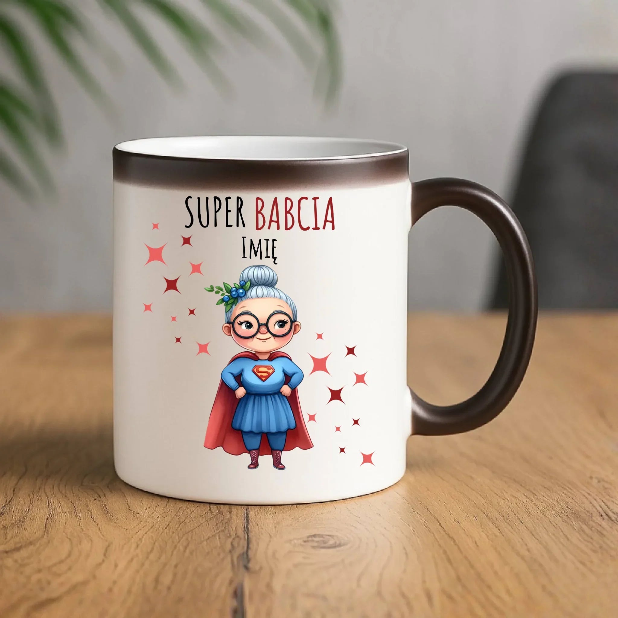 Kubek magiczny dla babci - Super Babcia - personalizowany B02 - StoryCups.pl