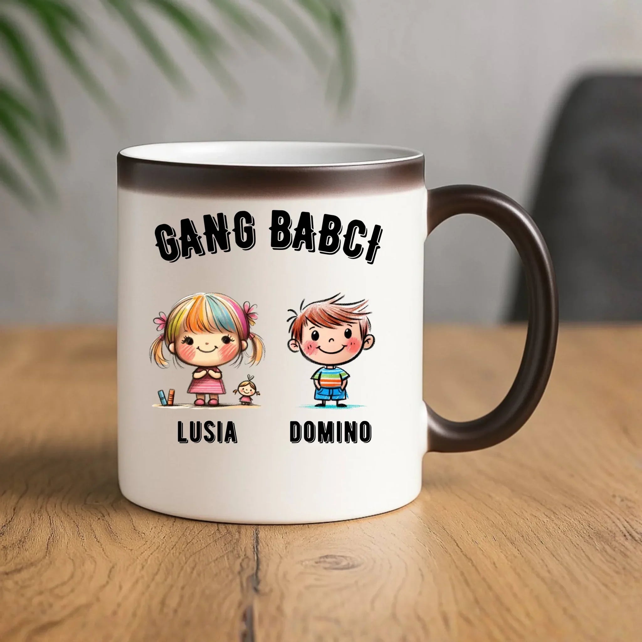 Kubek magiczny dla babci - Gang Babci imiona wnuków 2-6 - personalizowany B18 - StoryCups.pl