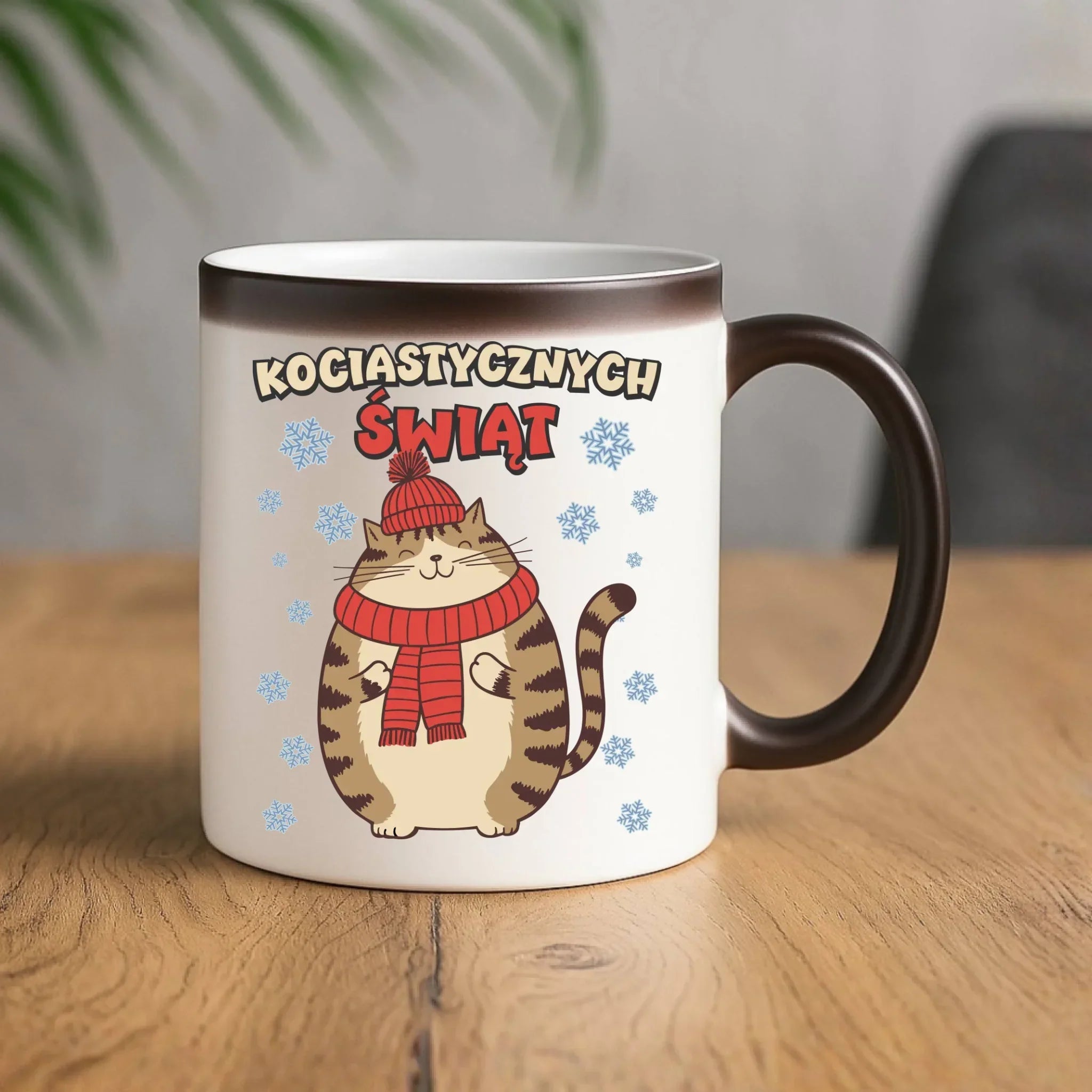 Kubek magiczny świąteczny - prezent na święta - Kociastycznych świąt BN154 - StoryCups.pl