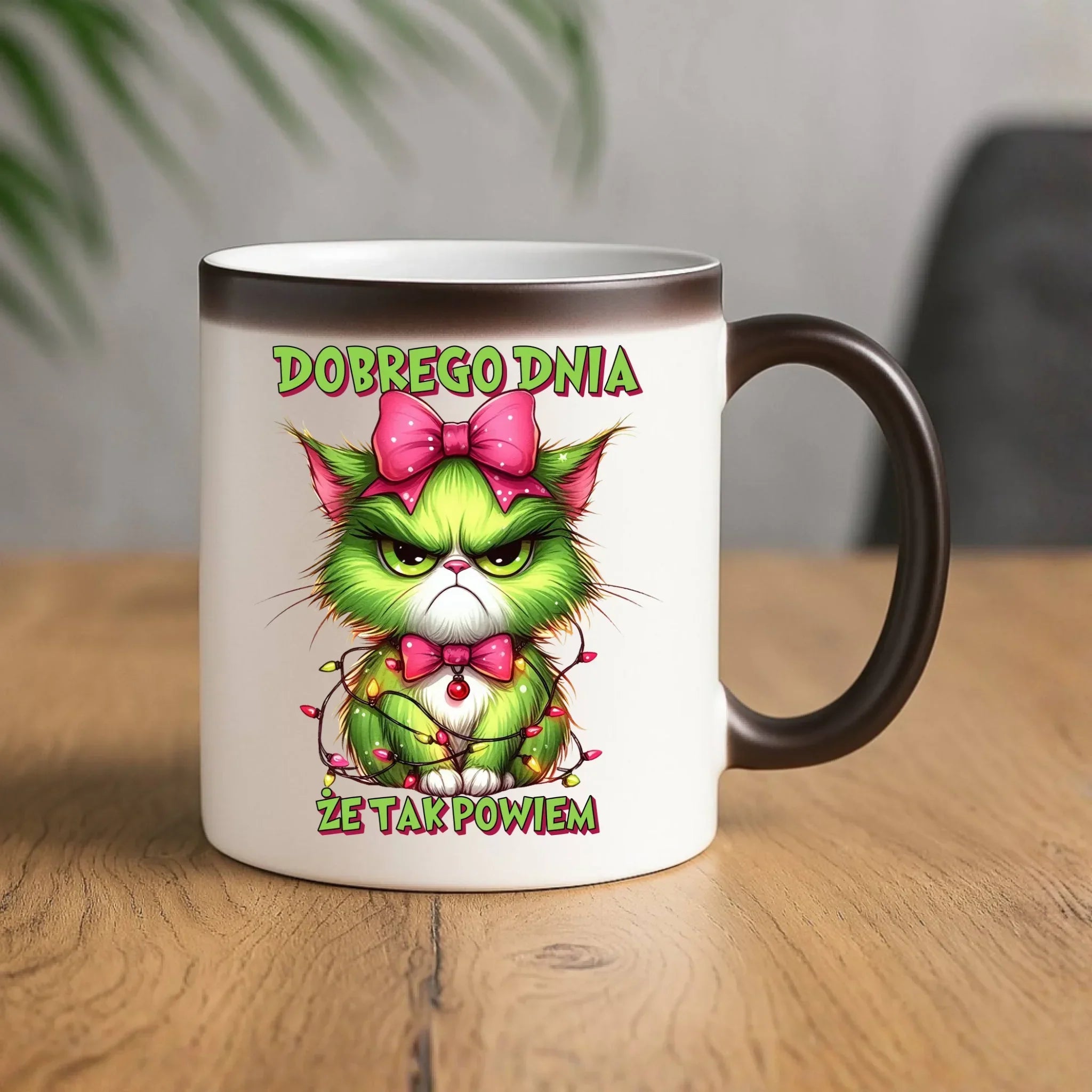 Kubek magiczny świąteczny - prezent dla niej - Grinch dobrego dnia, że tak powiem BN153 - StoryCups.pl