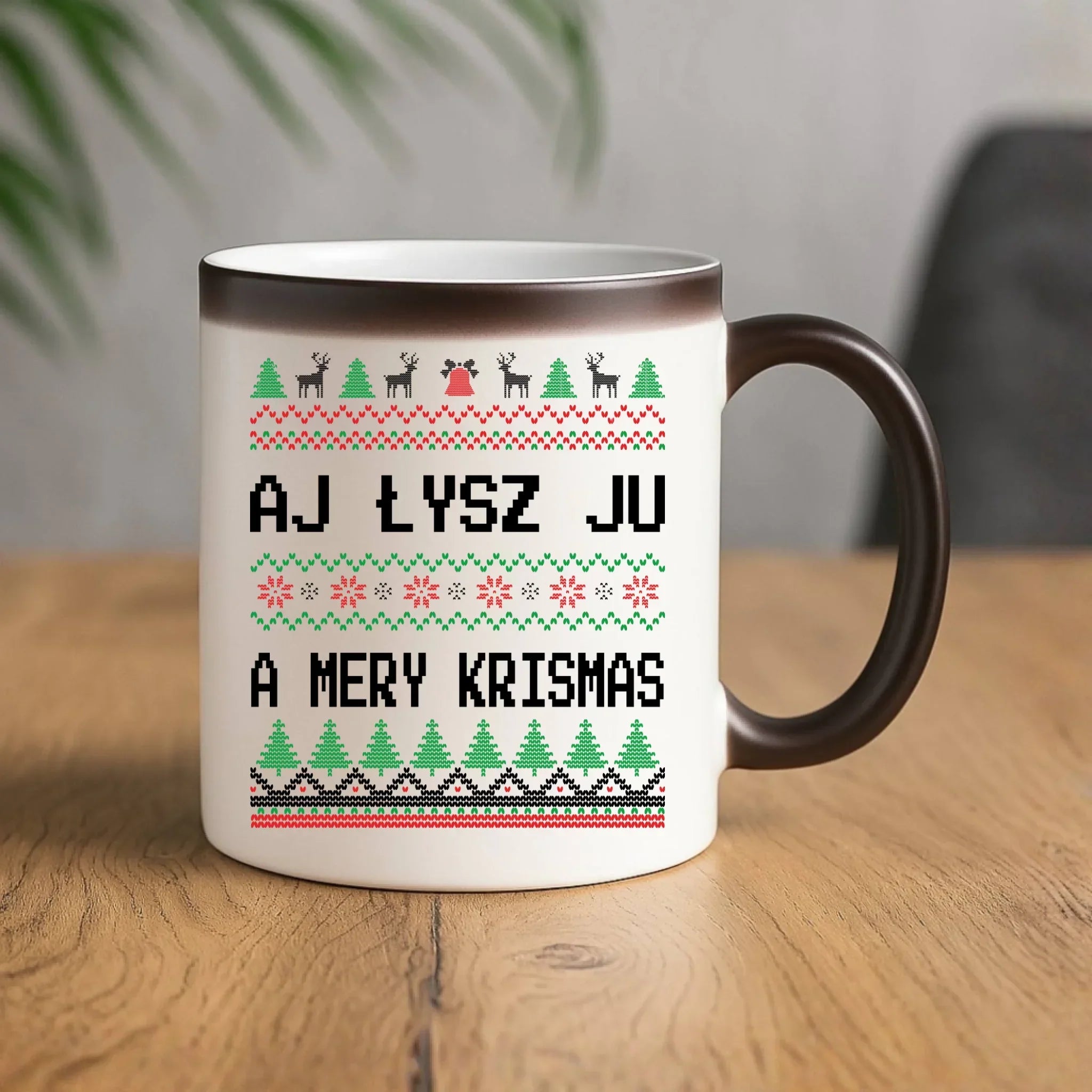 Kubek magiczny świąteczny - Aj łysz ju a mery krismas BN12 - StoryCups.pl