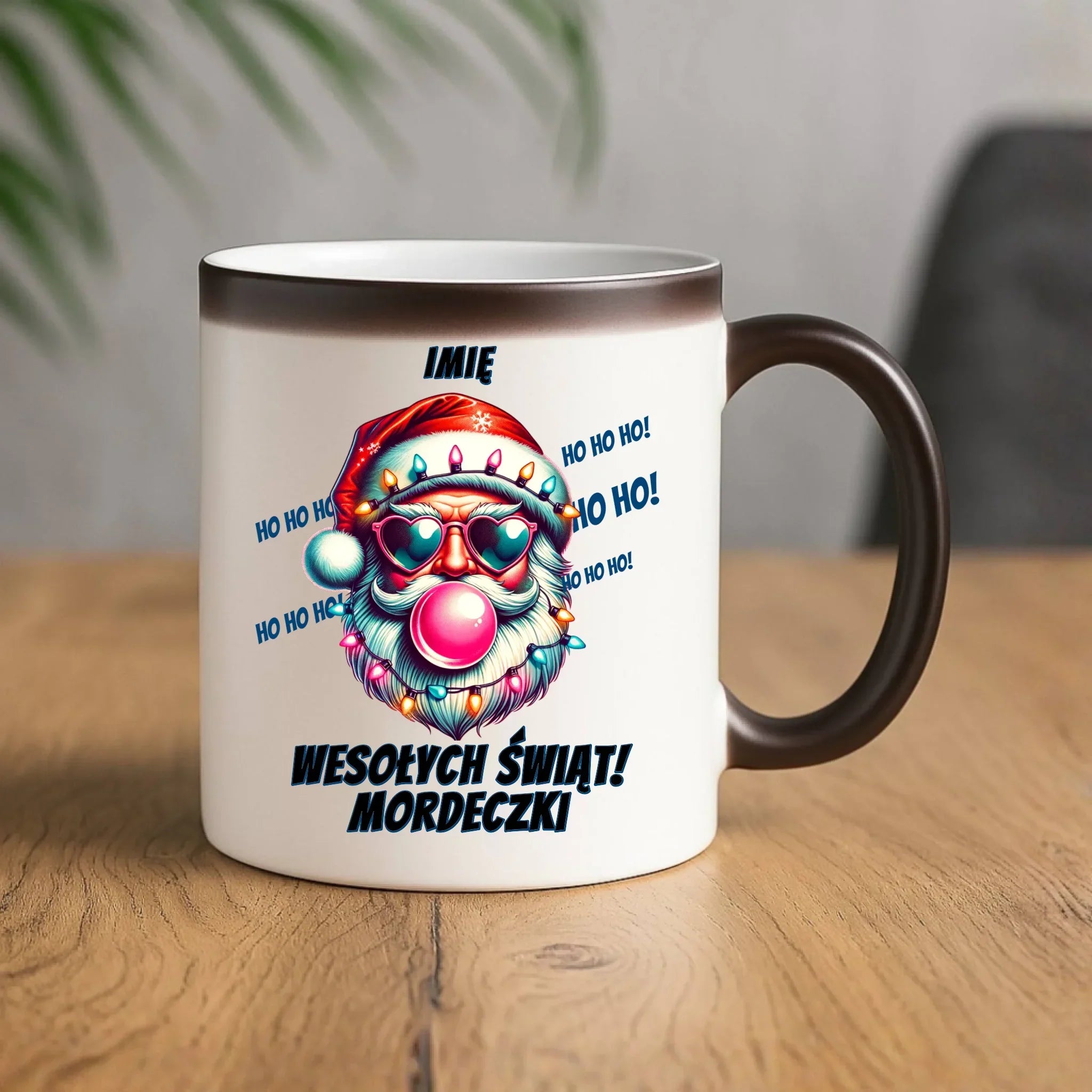 Kubek magiczny świąteczny - Mikołaj Wesołych Świąt Mordeczki - personalizowany BN17 - StoryCups.pl