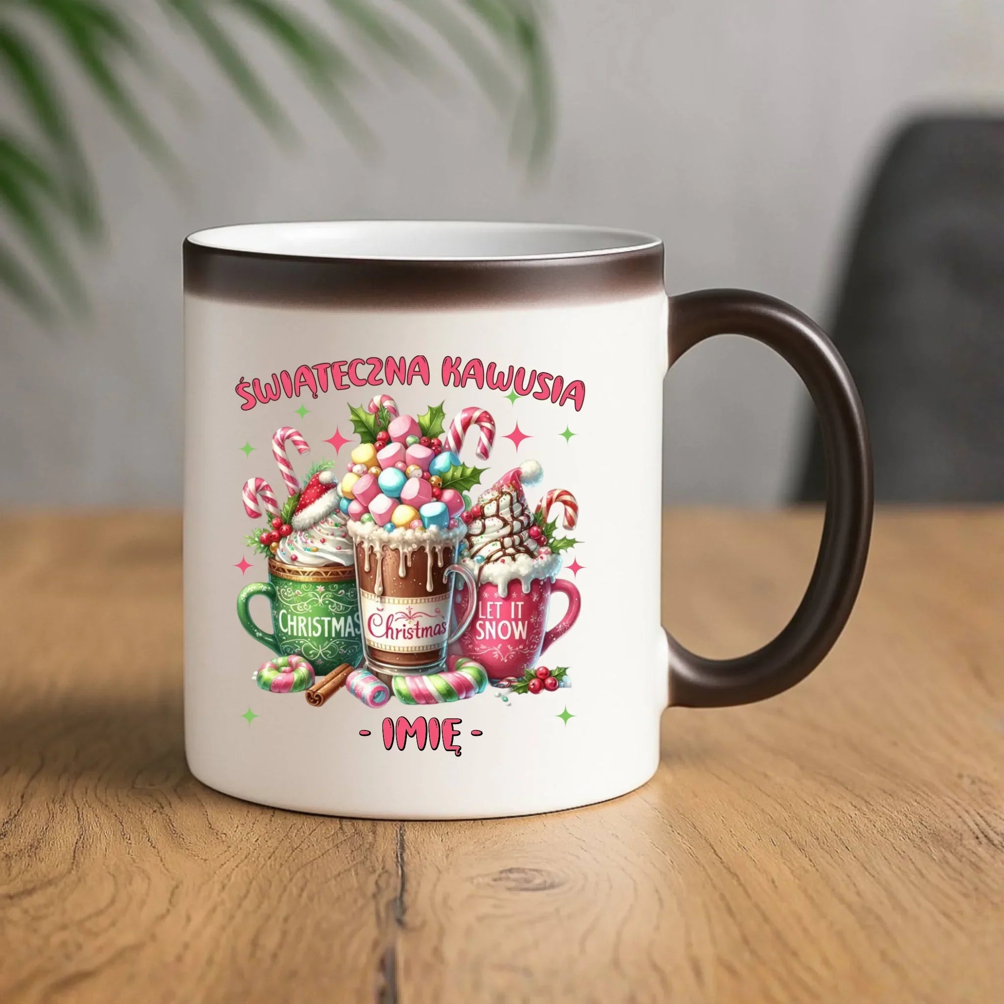 Kubek magiczny świąteczny - Świąteczna kawusia - personalizowany BN29 - StoryCups.pl