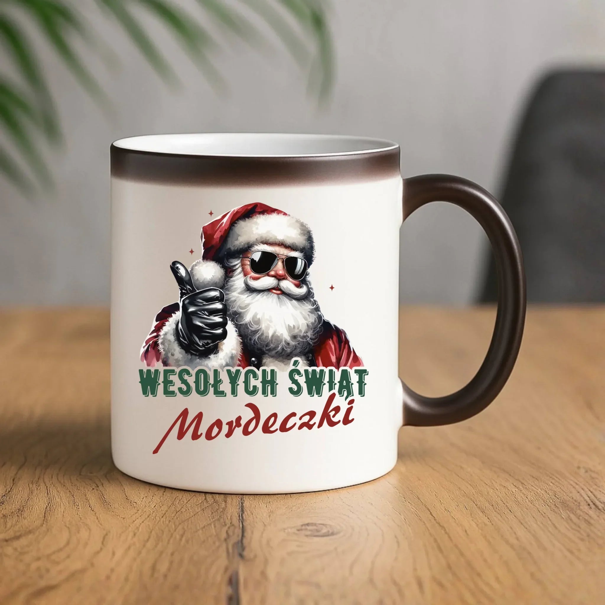Kubek magiczny świąteczny - Mikołaj Wesołych Świąt mordeczki BN65 - StoryCups.pl