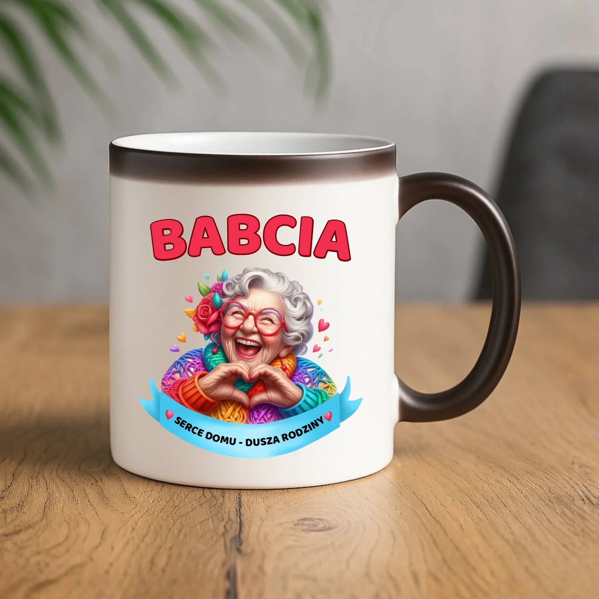 Kubek magiczny dla babci - Babcia serce domu dusza rodziny B25 - StoryCups.pl