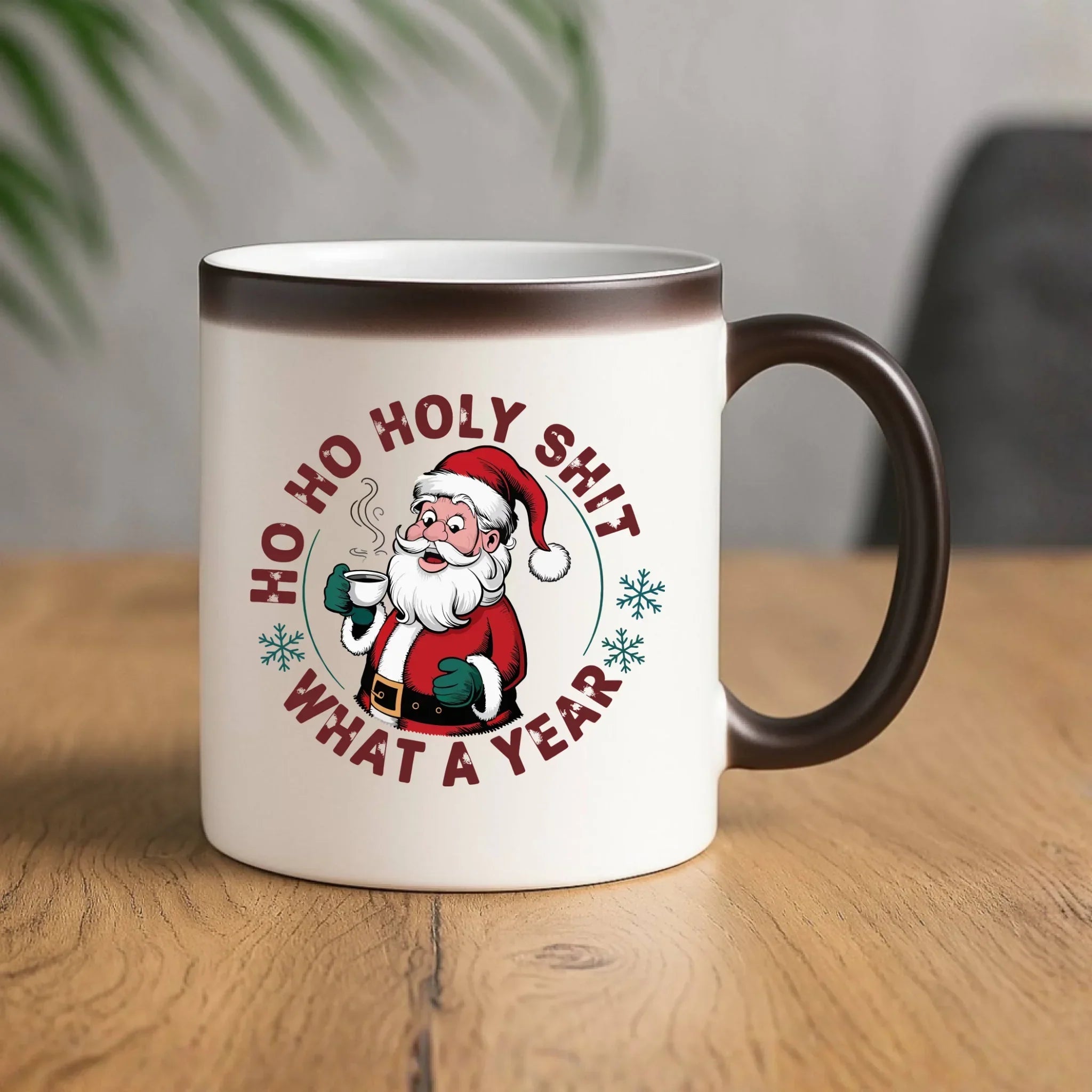 Kubek magiczny świąteczny - Ho ho holy shit what a year BN74 - StoryCups.pl