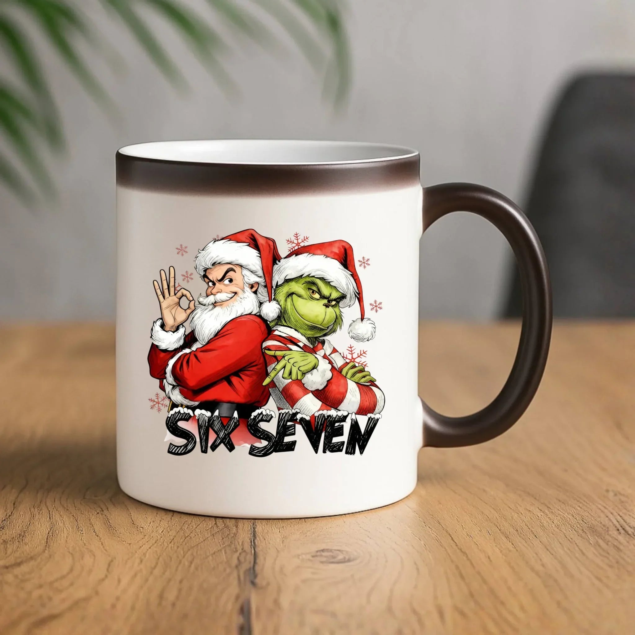 Kubek magiczny świąteczny - Mikołaj i Grinch six seven 67 BN148 - StoryCups.pl