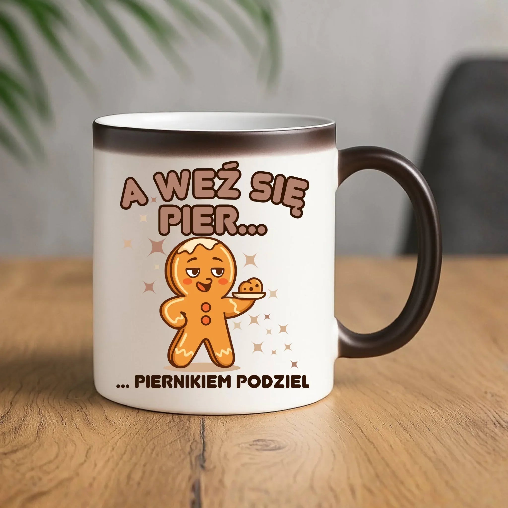 Kubek magiczny świąteczny - Piernik A weź się pier... piernikiem podziel BN87 - StoryCups.pl