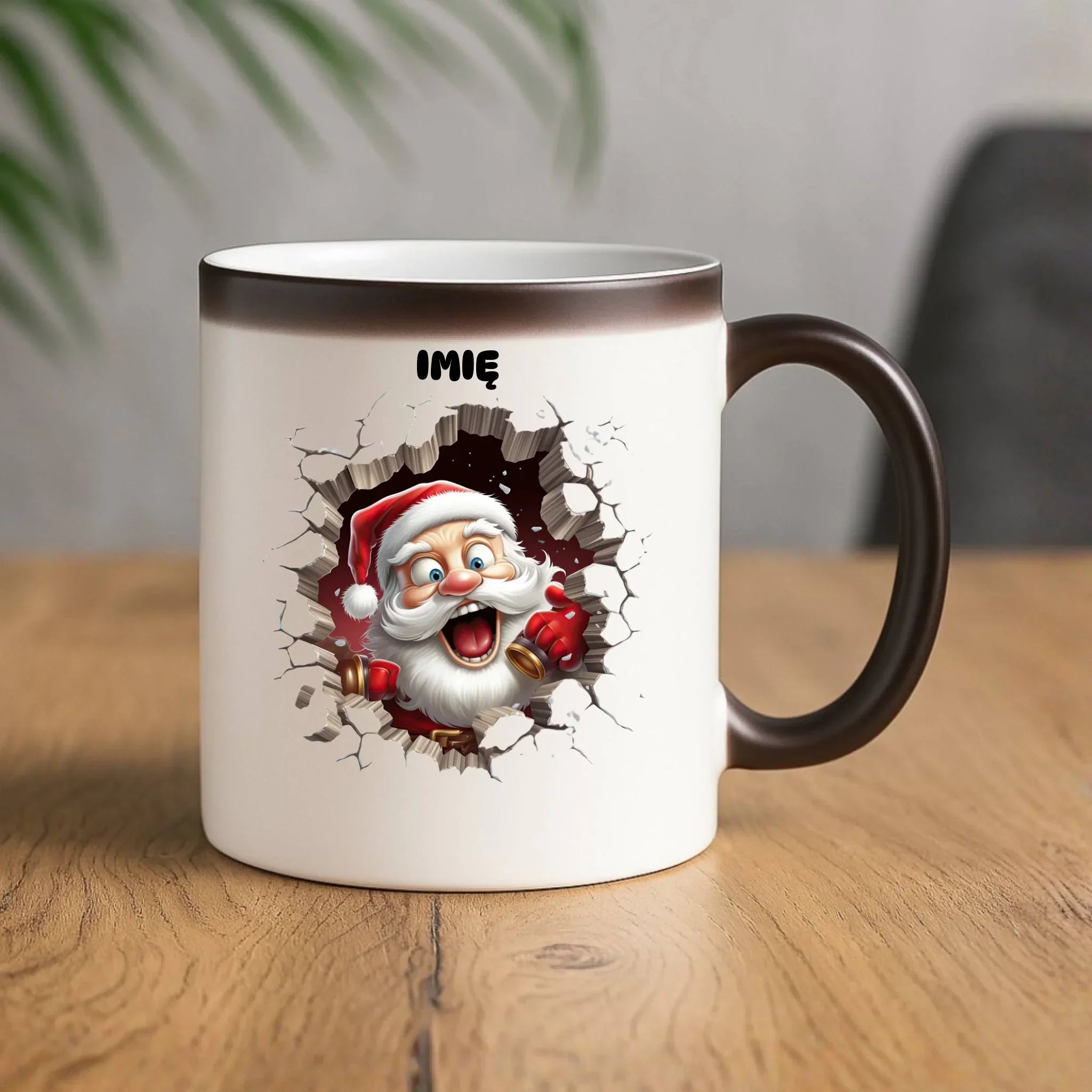Kubek magiczny świąteczny - Mikołaj 3D - personalizowany BN85 - StoryCups.pl