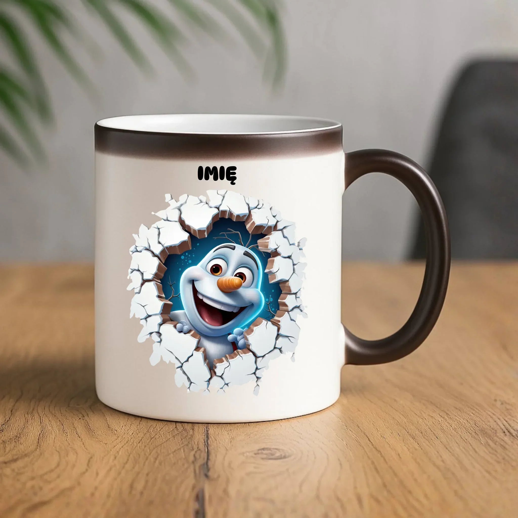 Kubek magiczny świąteczny - Bałwan 3D - personalizowany BN84 - StoryCups.pl