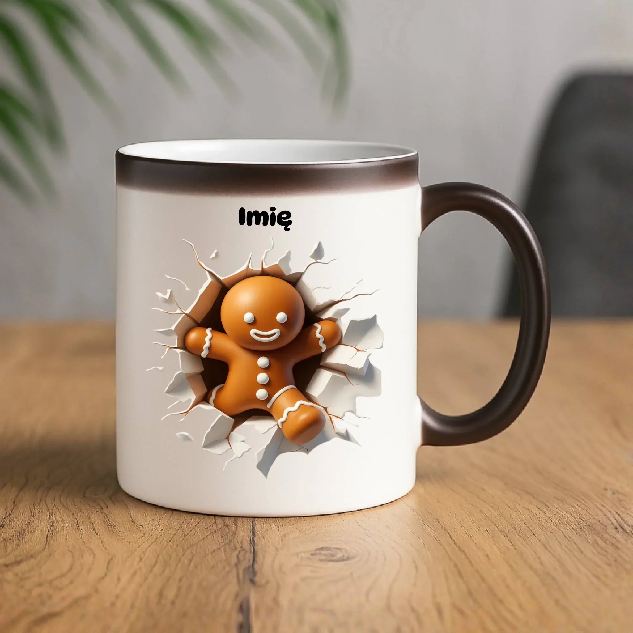 Kubek magiczny świąteczny - Pierniczek 3D - personalizowany BN81 - StoryCups.pl