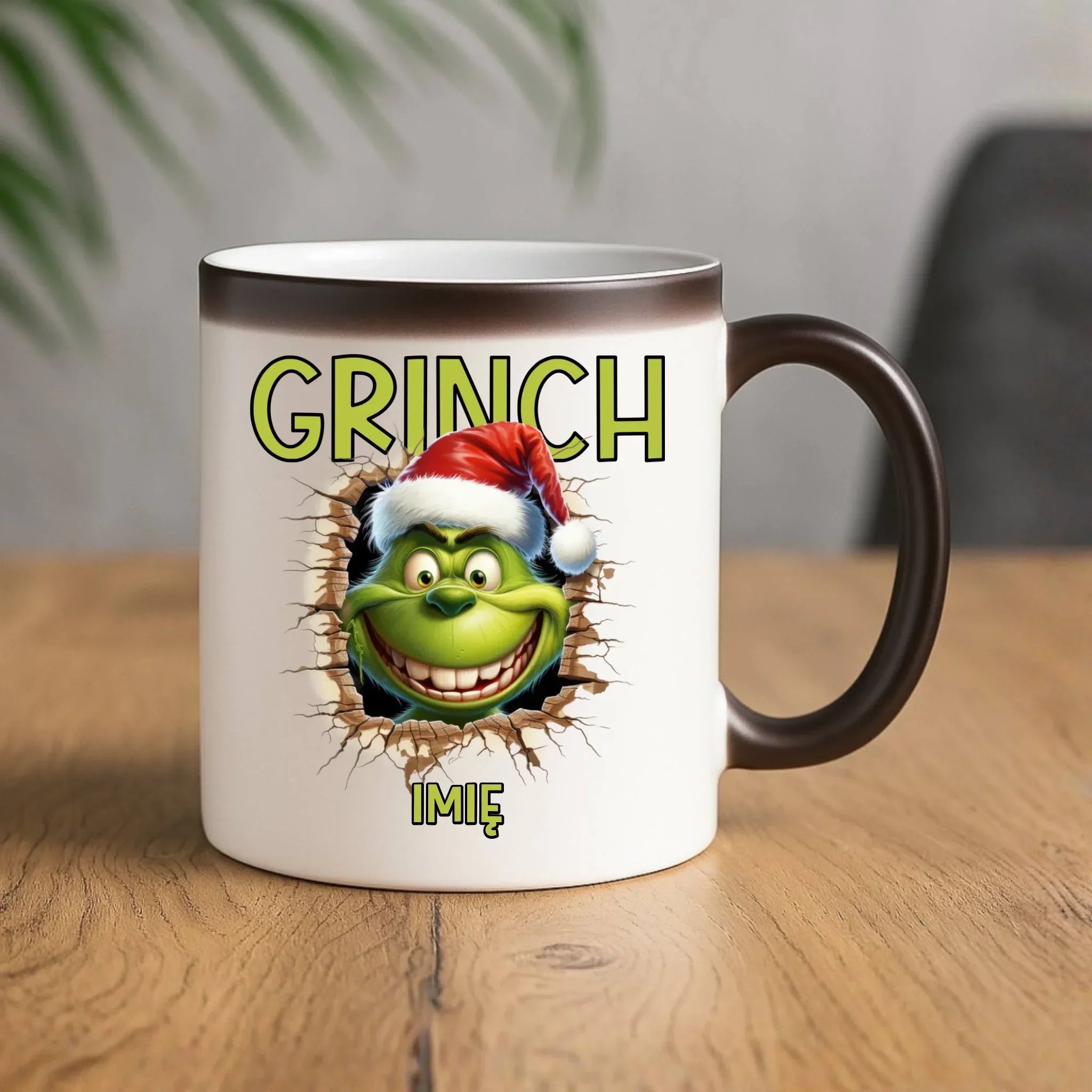 Kubek magiczny świąteczny - Grinch - personalizowany BN112 - StoryCups.pl