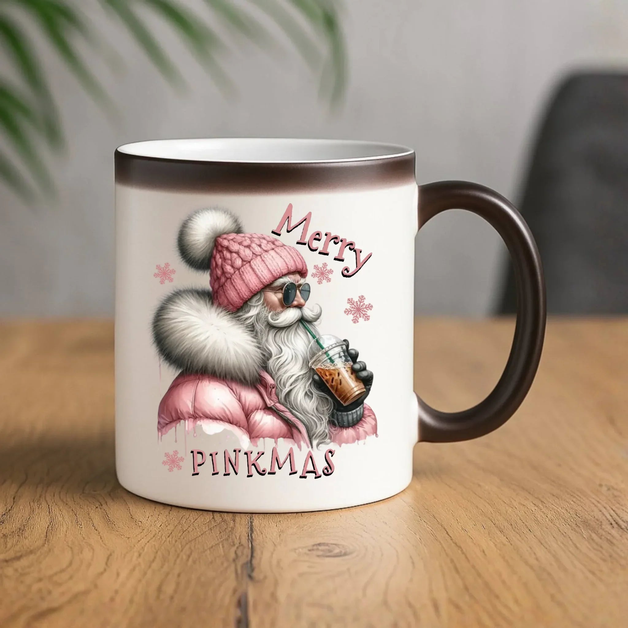 Kubek magiczny świąteczny - Różowe Święta - Merry pinkmas BN117 - StoryCups.pl