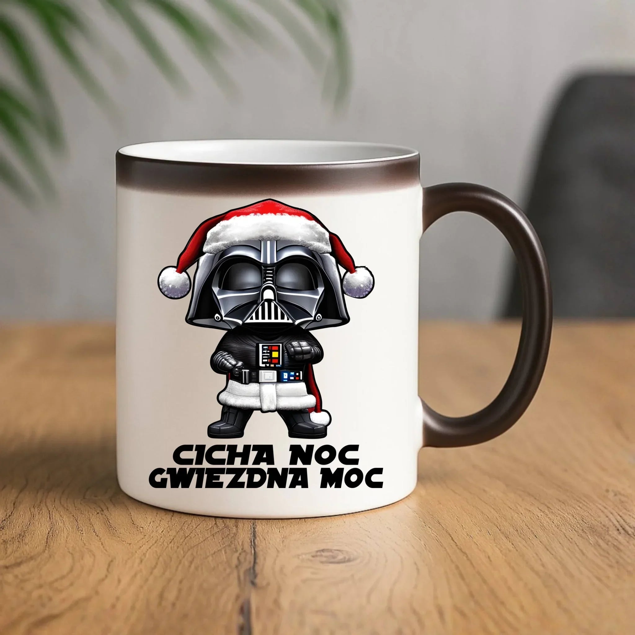 Kubek magiczny świąteczny dla fanów Gwiezdnych Wojen - Cicha noc, gwiezdna moc BN132 - StoryCups.pl