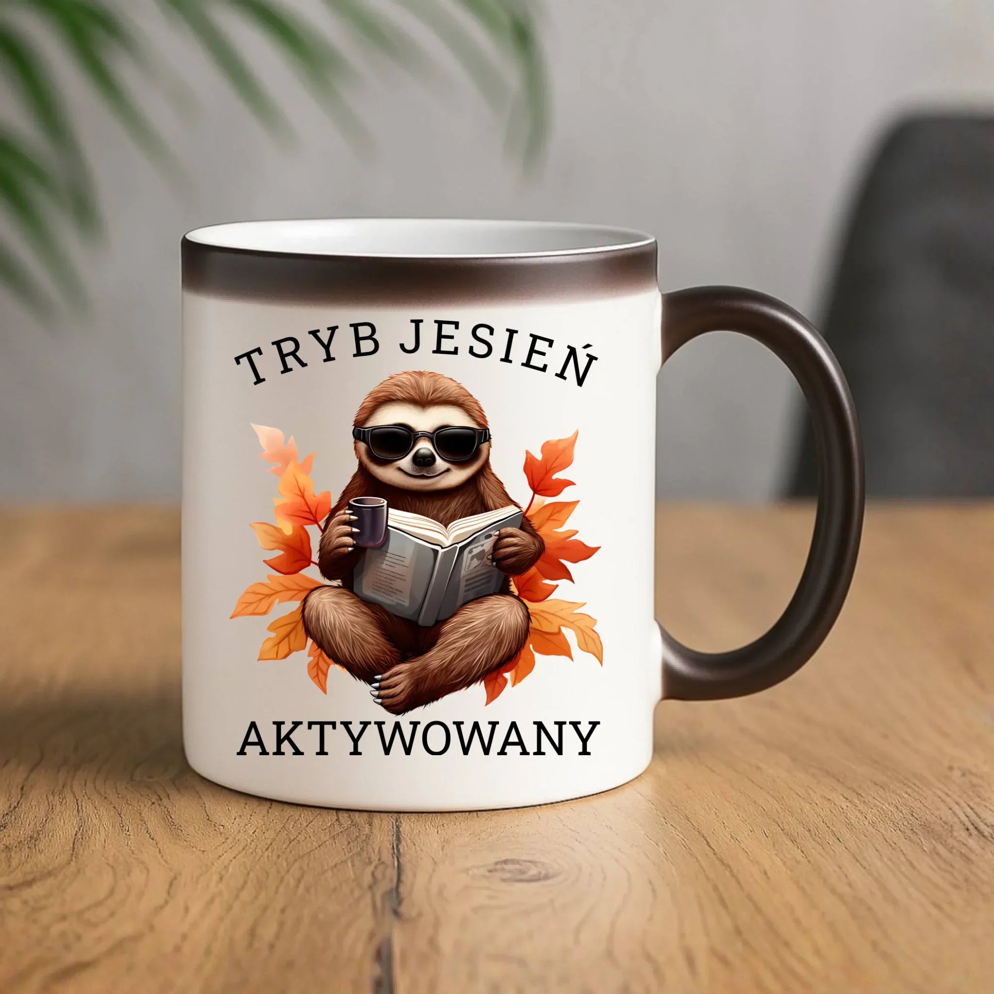 Kubek magiczny jesienny - Leniwiec - Tryb jesień aktywowany JS23 - StoryCups.pl