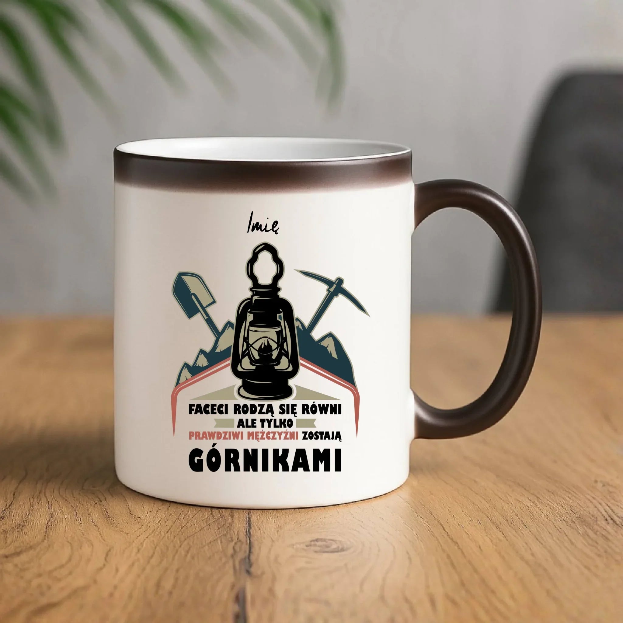 Kubek magiczny - prezent dla górnika - Prawdziwi mężczyźni zostają górnikami - personalizowany G08 - StoryCups.pl