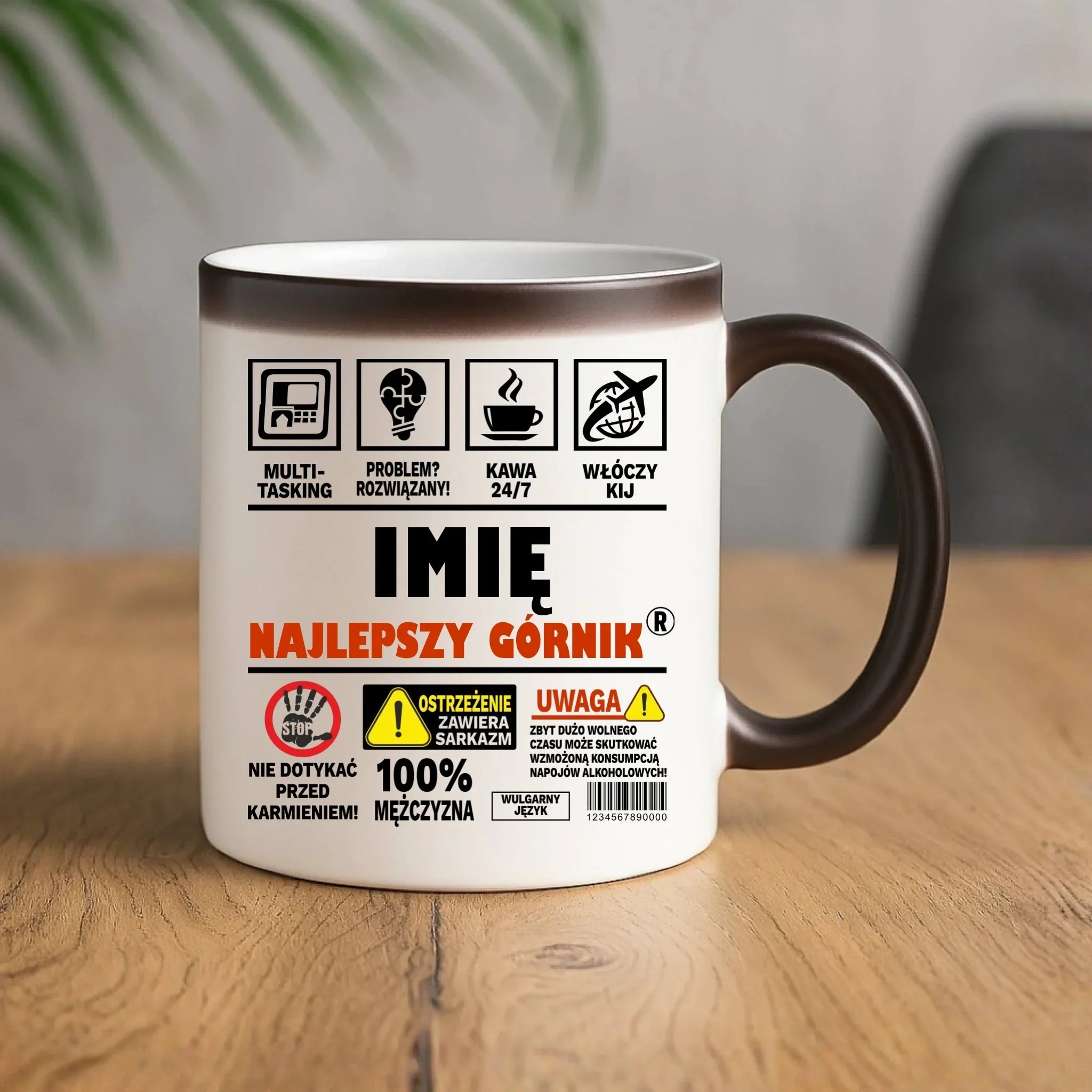 Kubek magiczny - prezent dla górnika - Najlepszy górnik 24/7 - personalizowany G11 - StoryCups.pl