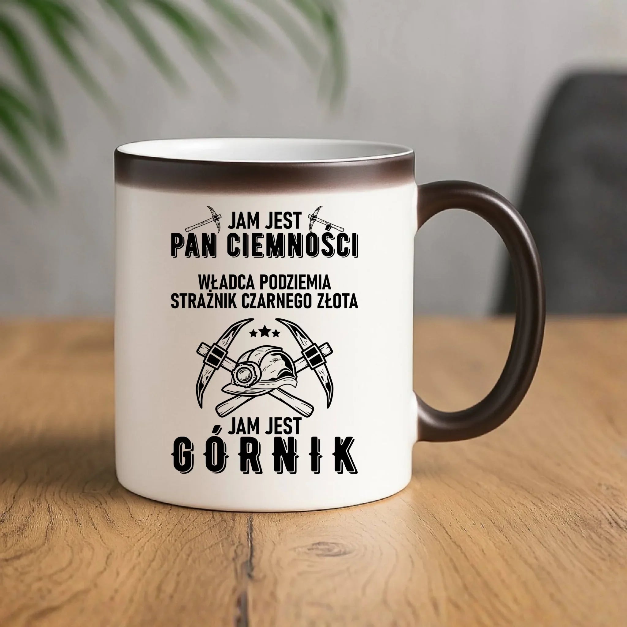Kubek magiczny - prezent dla górnika - Pan ciemności jam jest górnik G04 - StoryCups.pl