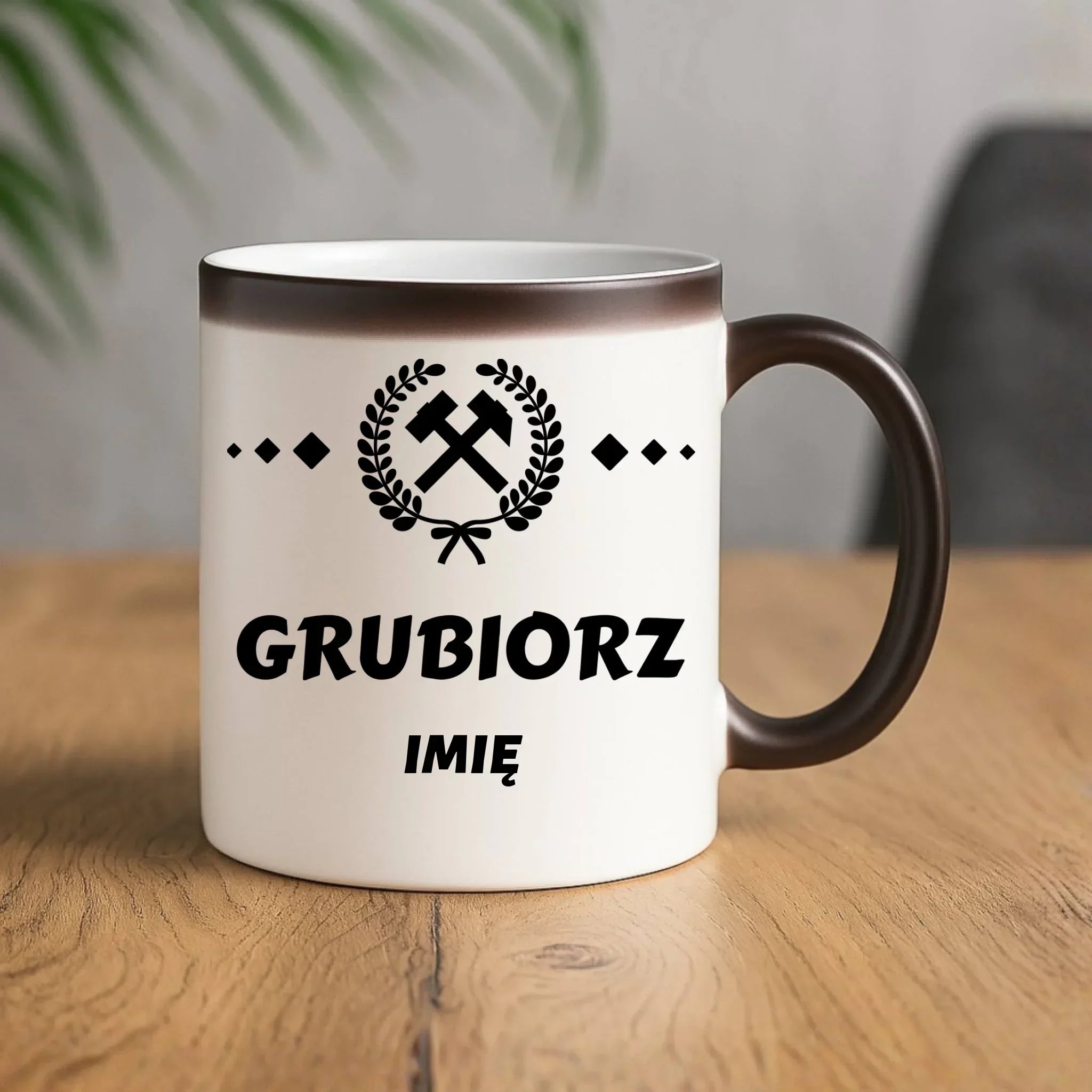 Kubek magiczny - prezent dla górnika - Grubiorz - personalizowany G03 - StoryCups.pl