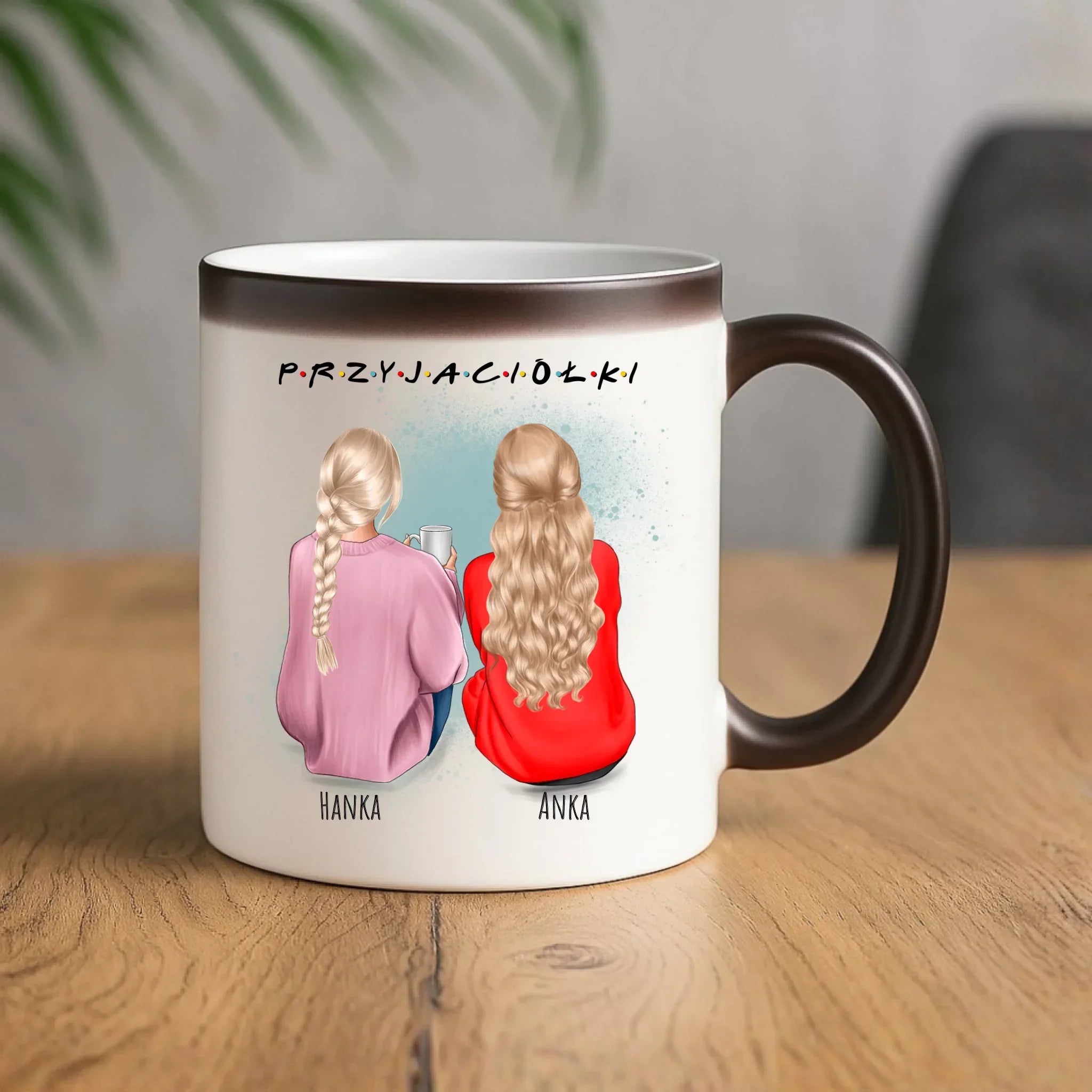 Kubek magiczny - prezent dla przyjaciółki - personalizowane postacie 2-4 osoby PR02 - StoryCups.pl