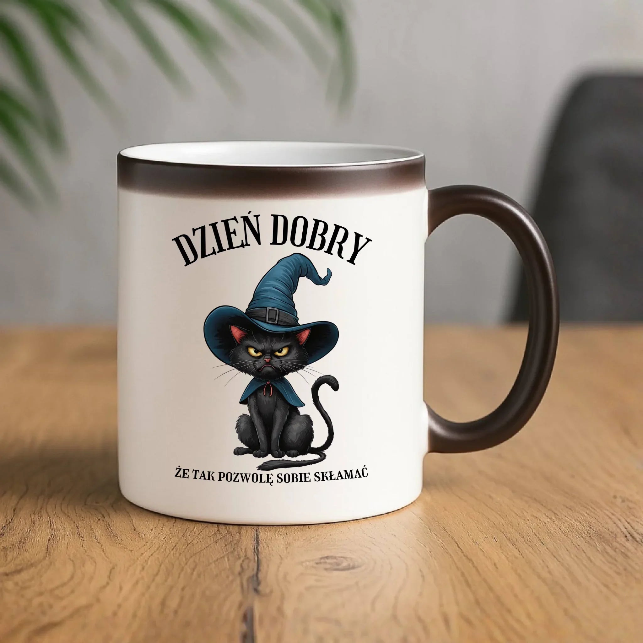 Kubek magiczny halloweenowy - Dzień dobry, że tak pozwolę sobie skłamać HL27 - StoryCups.pl