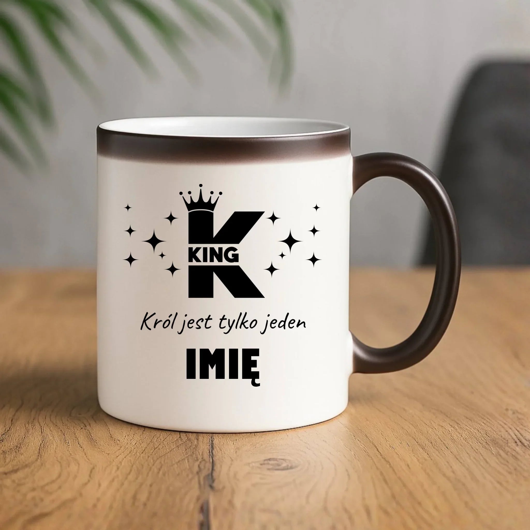 Kubek magiczny dla niego - King Król jest tylko jeden - personalizowany W40 - StoryCups.pl