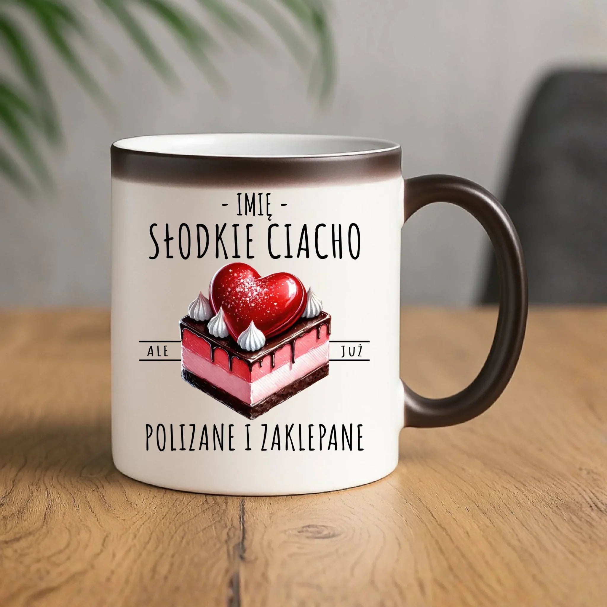 Kubek magiczny - Słodkie ciacho polizane i zaklepane - personalizowany W36 - StoryCups.pl