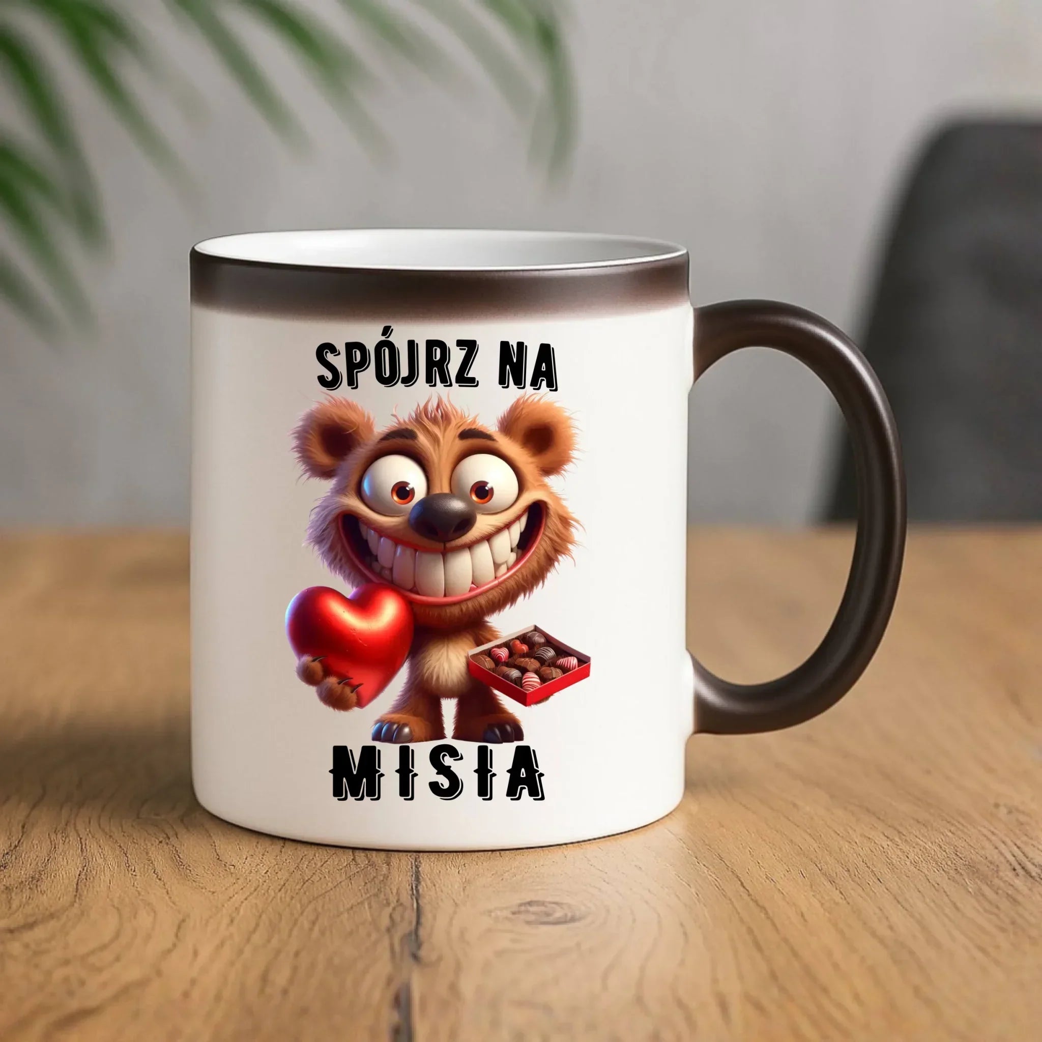 Kubek magiczny na Walentynki - Spójrz na Misia W31 - StoryCups.pl