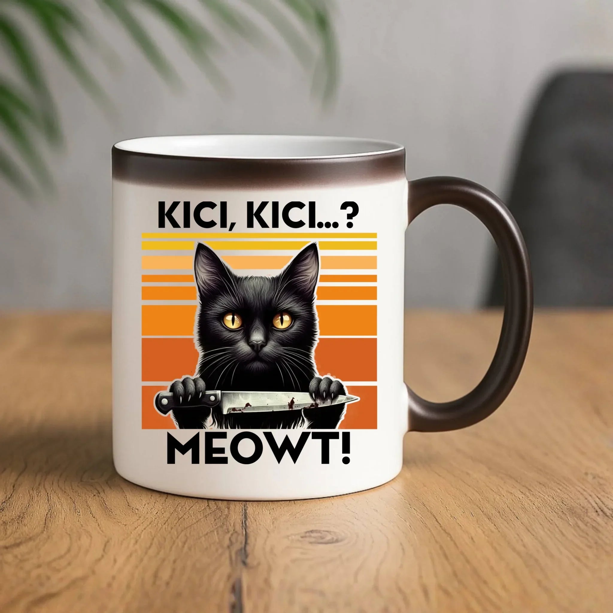 Kubek magiczny - Kot z nożem - Kici, kici... MEOWT! HL17 - StoryCups.pl