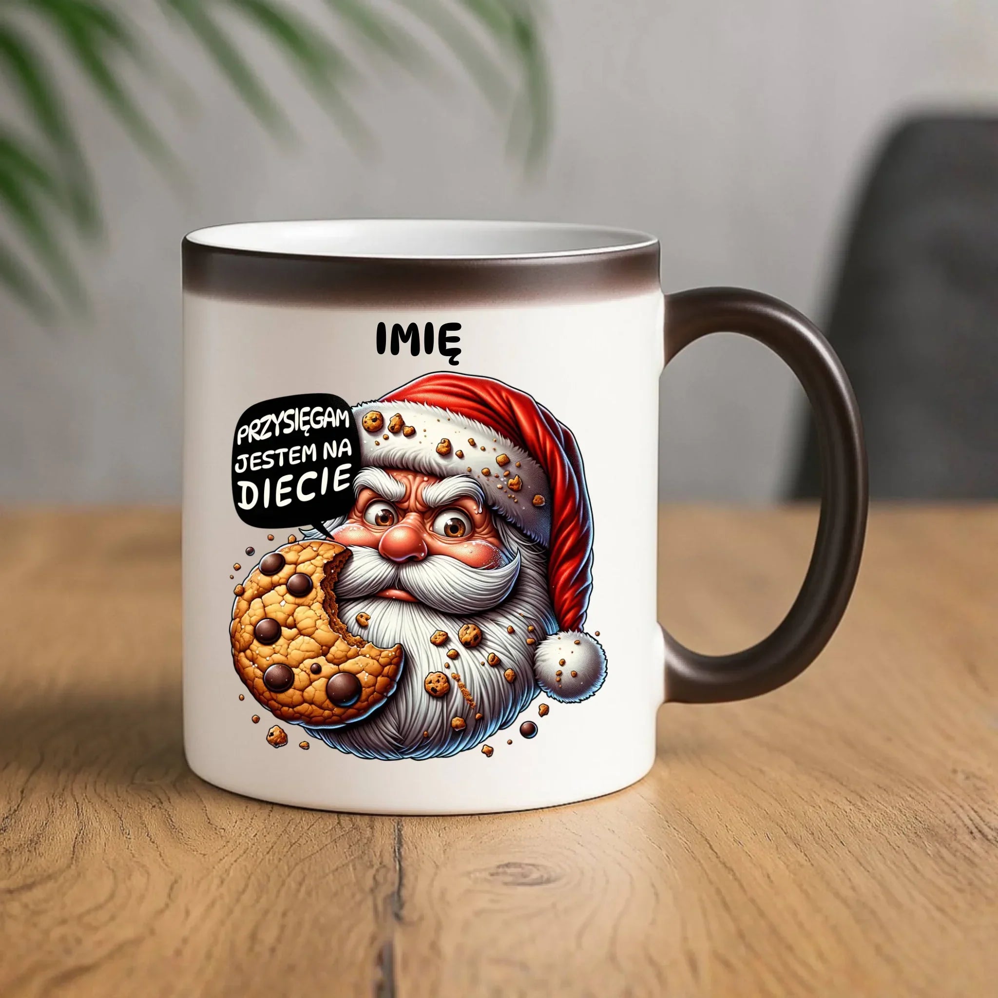Kubek magiczny świąteczny - Mikołaj Przysięgam jestem na diecie - personalizowany BN97 - StoryCups.pl