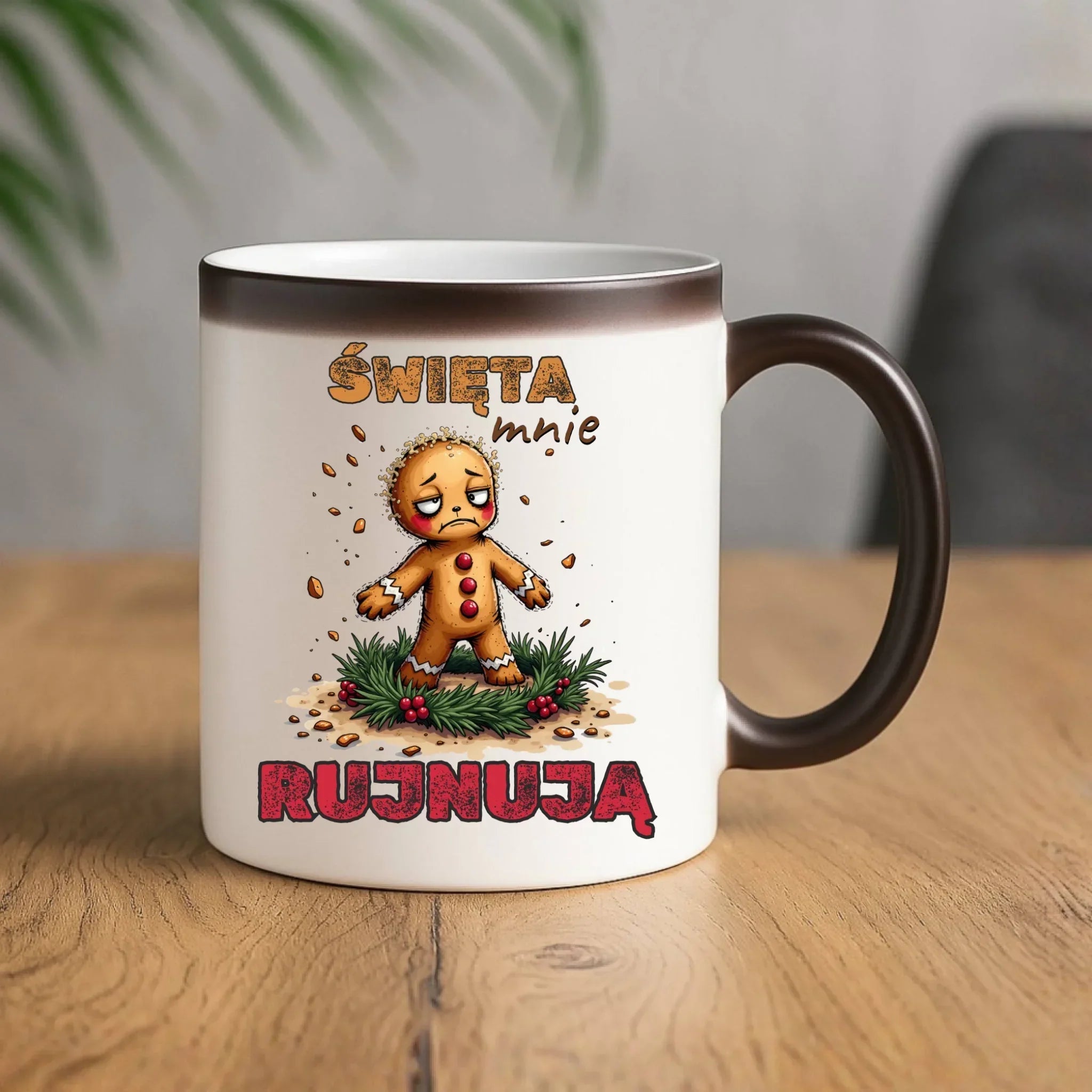 Kubek magiczny świąteczny - Piernik Święta mnie rujnują BN143 - StoryCups.pl