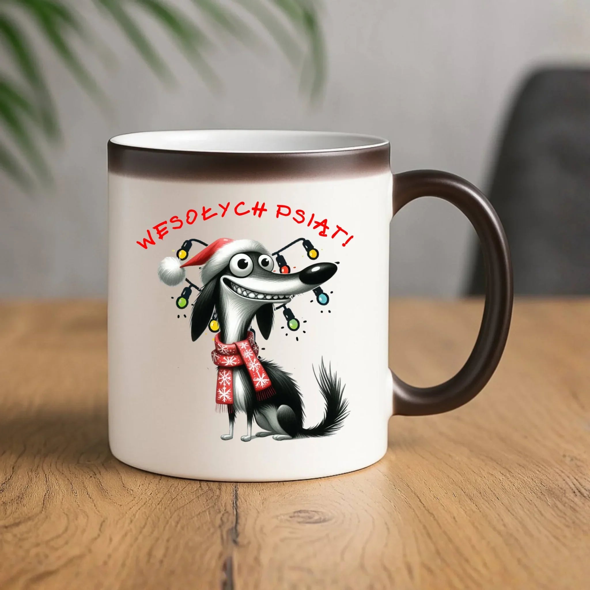 Kubek magiczny świąteczny - Pies Wesołych psiąt BN140 - StoryCups.pl