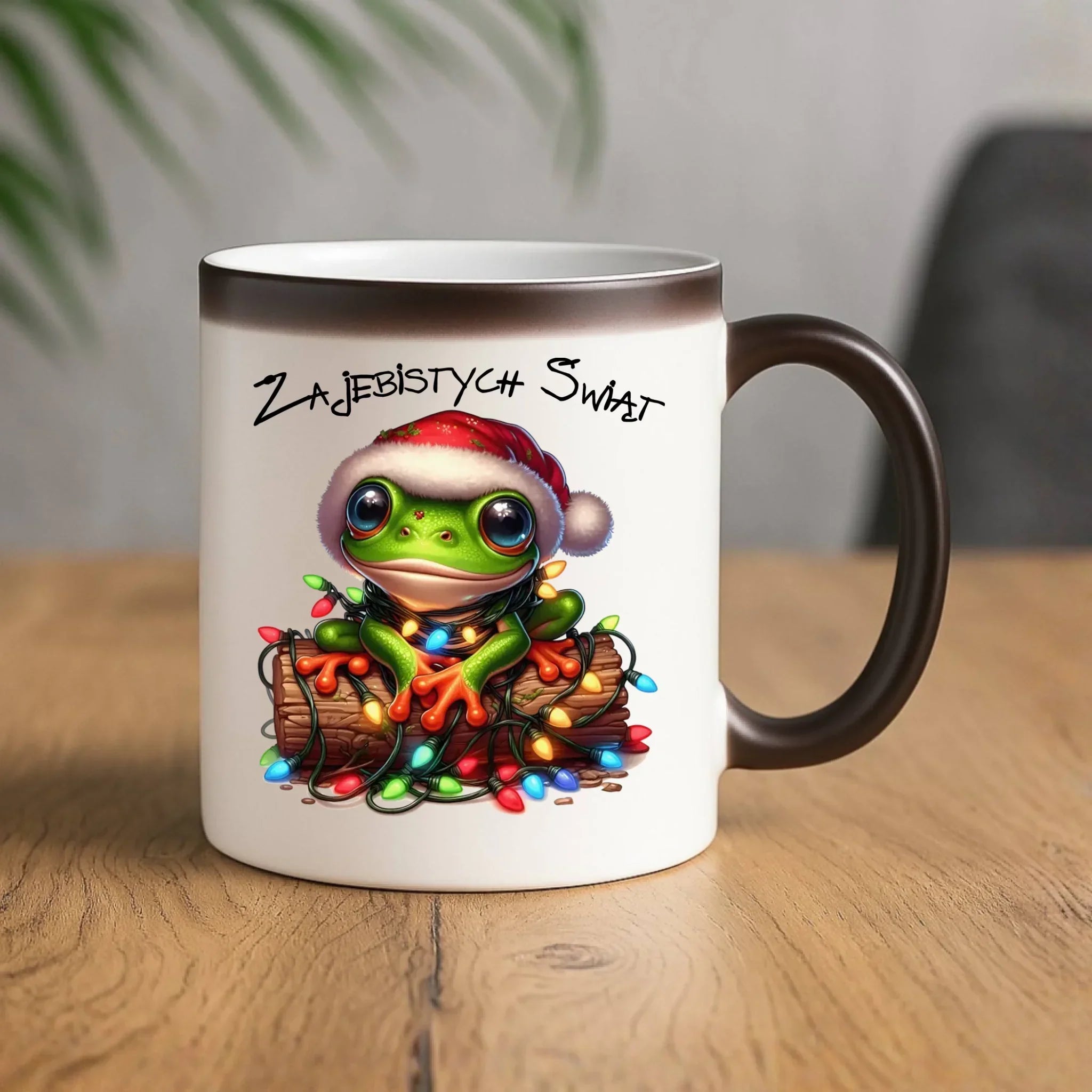 Kubek magiczny świąteczny - Żaba - Żajebistych Świąt BN106 - StoryCups.pl