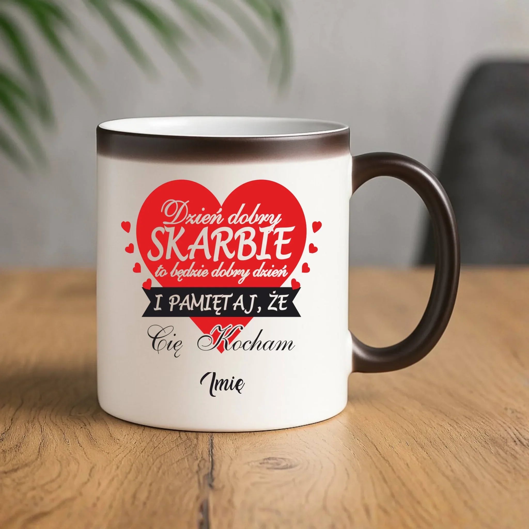 Kubek magiczny dla par - Dzień dobry Skarbie - personalizowany W02 - StoryCups.pl