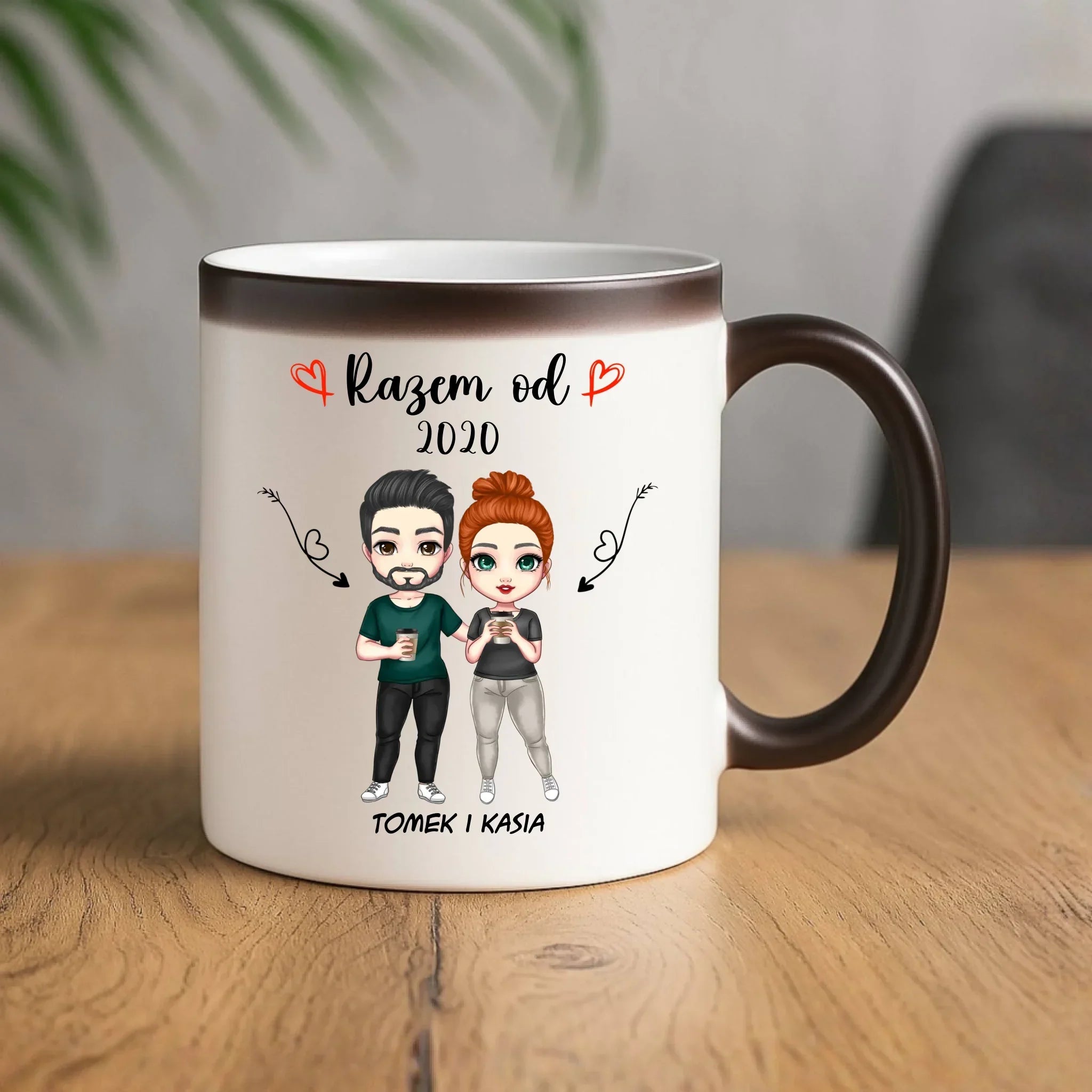 Kubek magiczny dla par - Razem od - personalizowany W01 - StoryCups.pl