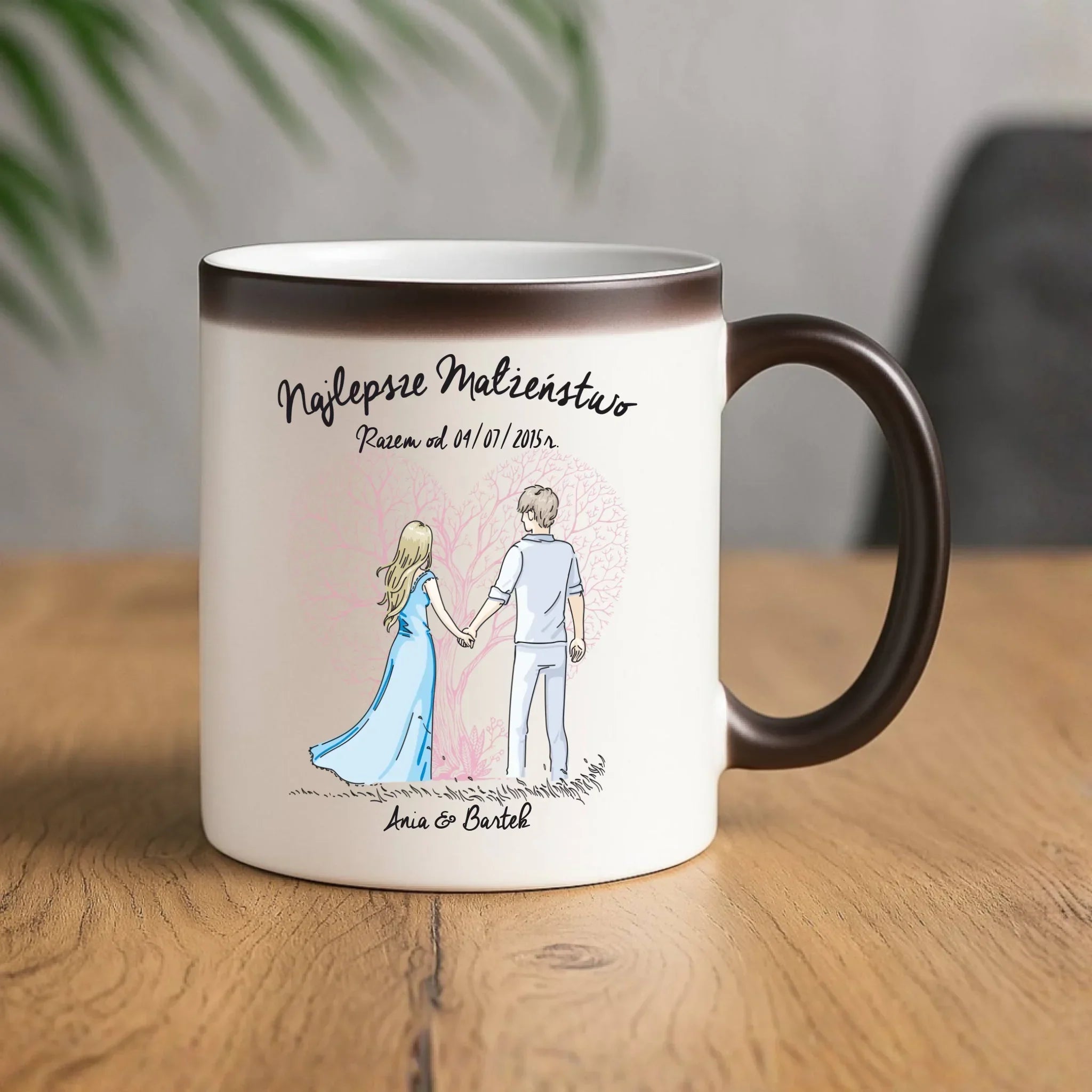 Kubek magiczny dla par - Najlepsze małżeństwo - personalizowany W03 - StoryCups.pl