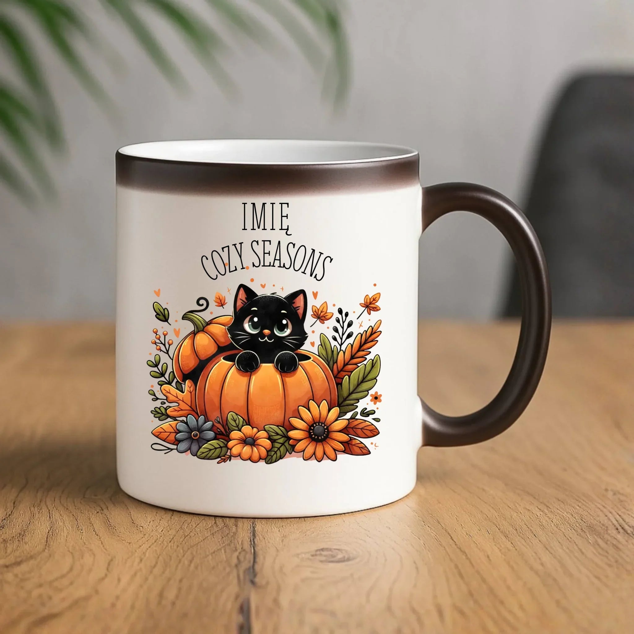Kubek magiczny jesieniara - Cozy Seasons - personalizowany JS01 - StoryCups.pl
