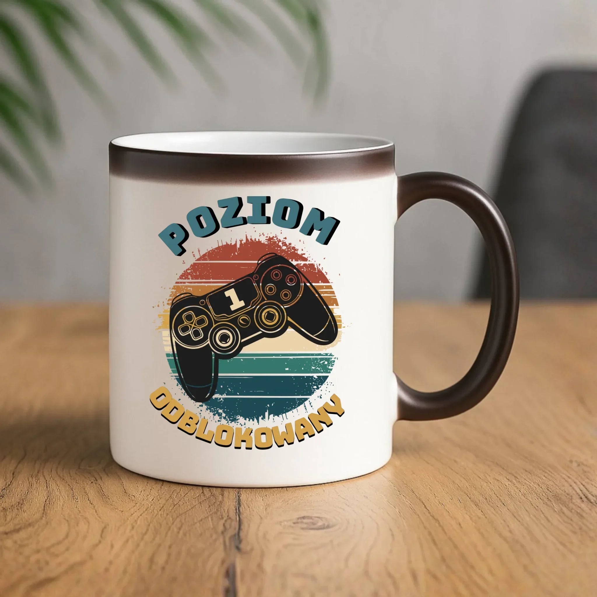 Kubek magiczny - Poziom odblokowany - gamer do szkoły - personalizowany SZ01 - StoryCups.pl