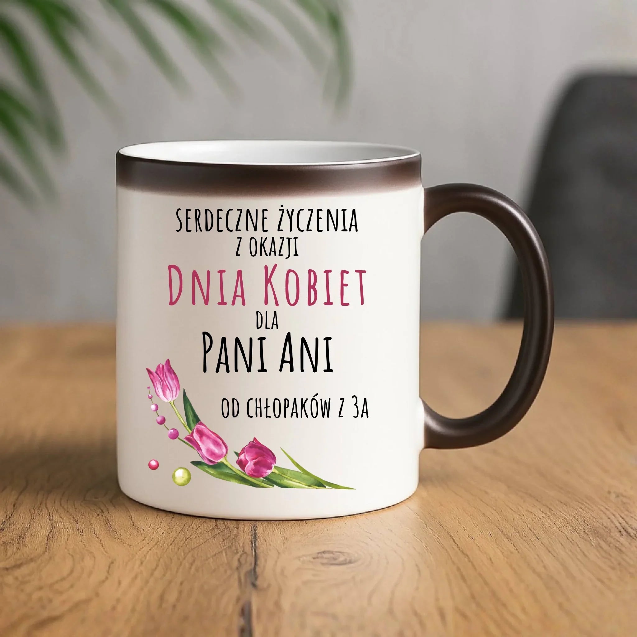 Kubek magiczny na Dzień Kobiet - Serdeczne życzenia - personalizowany DK01 - StoryCups.pl