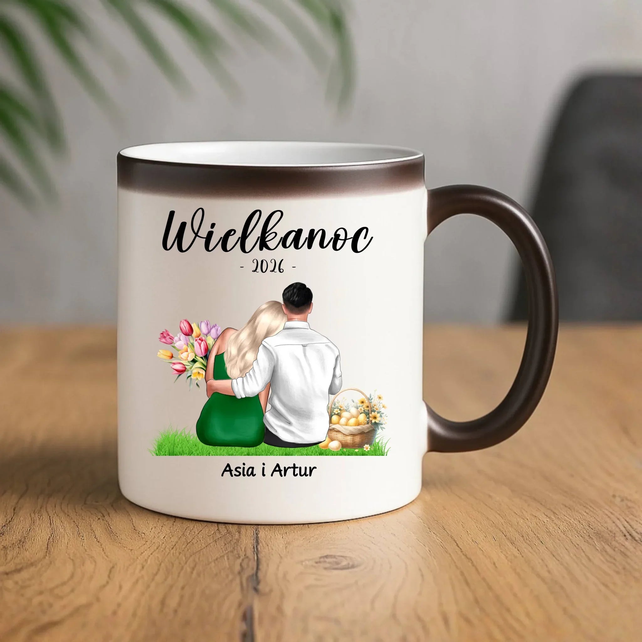 Kubek magiczny na Wielkanoc dla par - personalizowany WN36 - StoryCups.pl