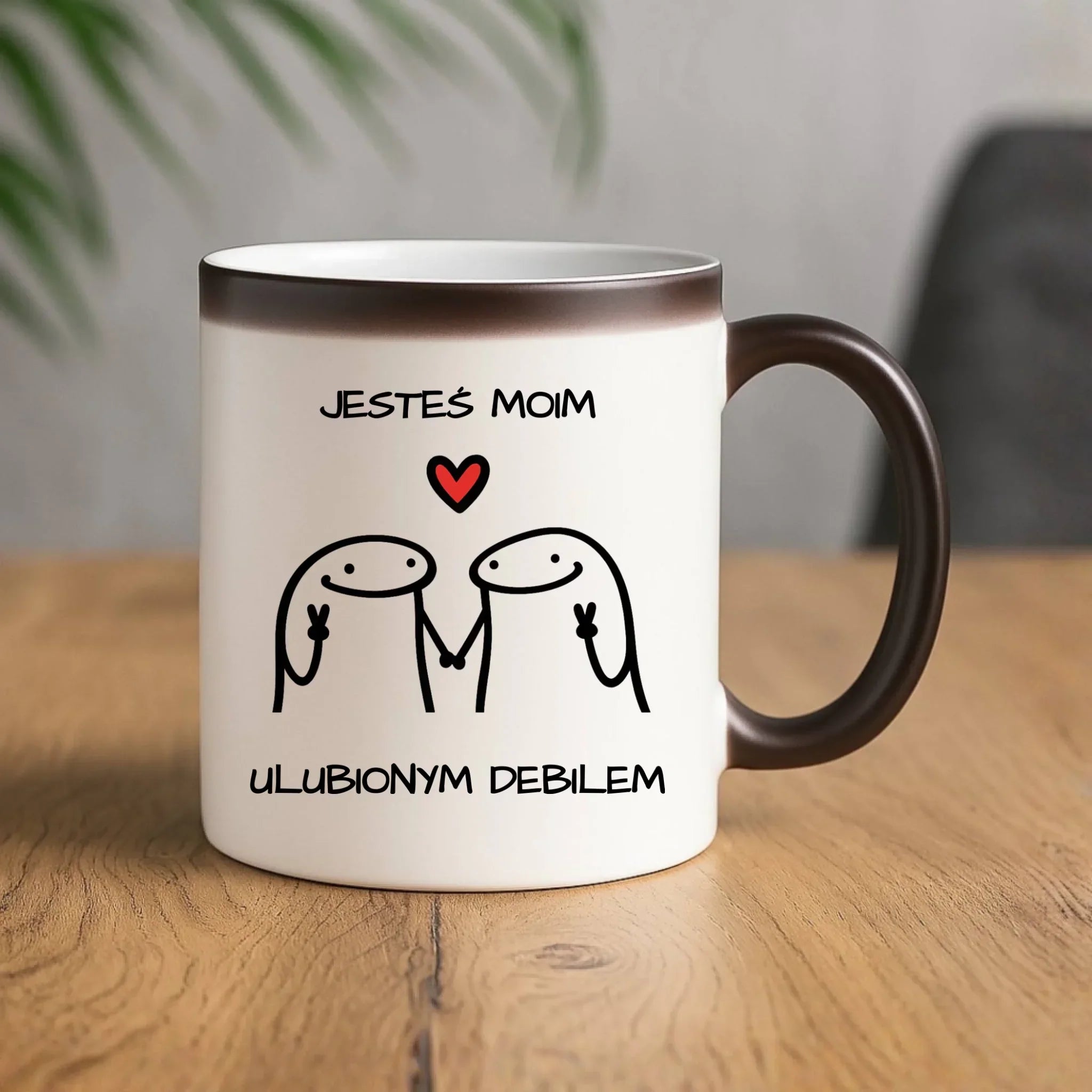 Kubek magiczny dla par - Jesteś moim ulubionym debilem W78 - StoryCups.pl
