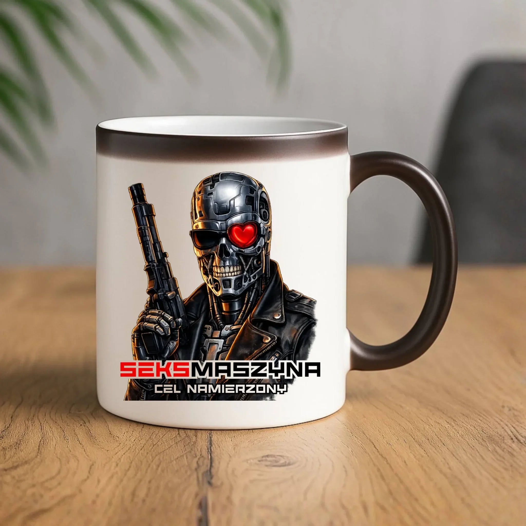 Kubek magiczny dla faceta - Cyborg z sercem Seks maszyna DCH32 - StoryCups.pl