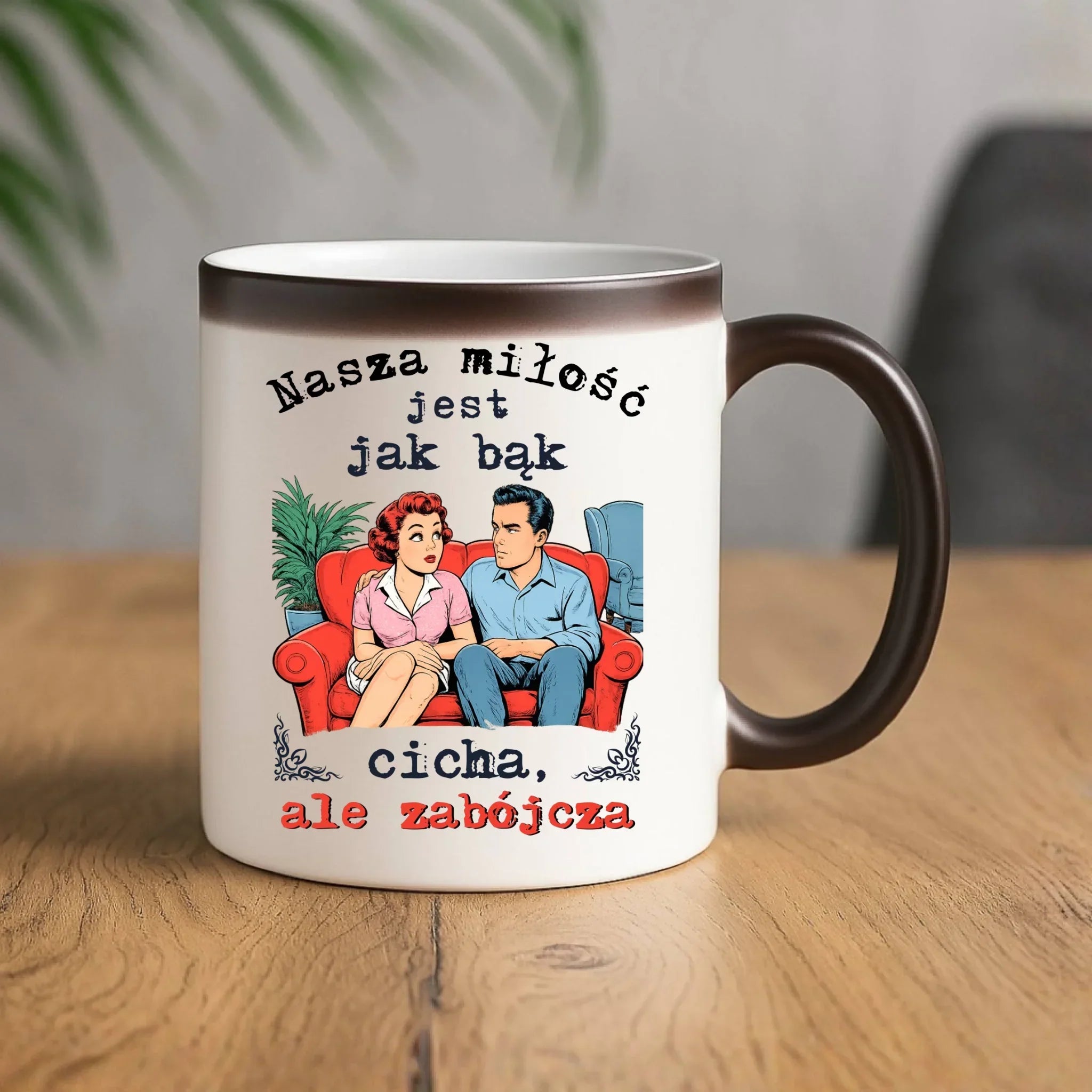 Kubek magiczny dla par - Nasza miłość jest jak bąk W70 - StoryCups.pl