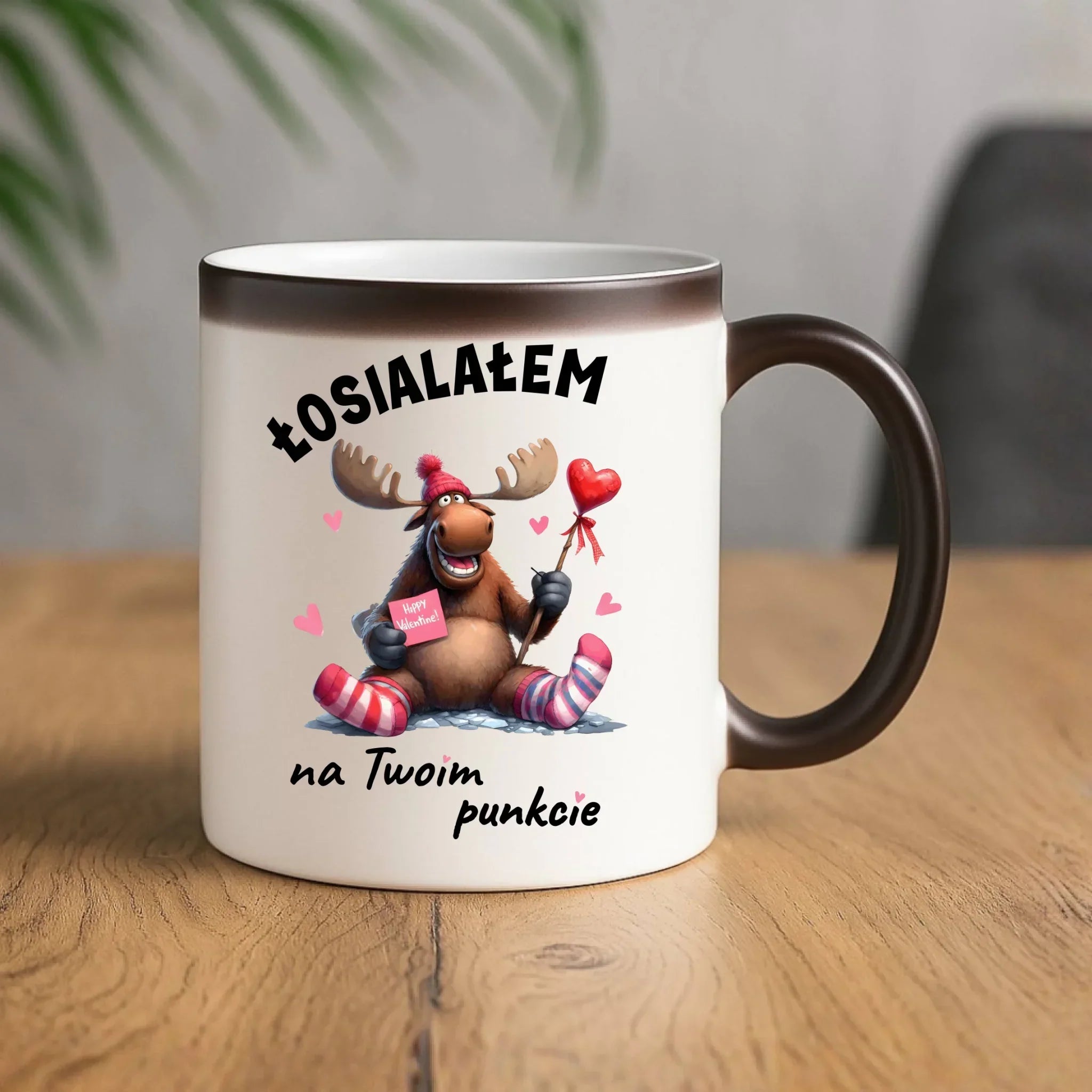 Kubek magiczny dla par - Łosialałem na Twoim punkcie W66 - StoryCups.pl