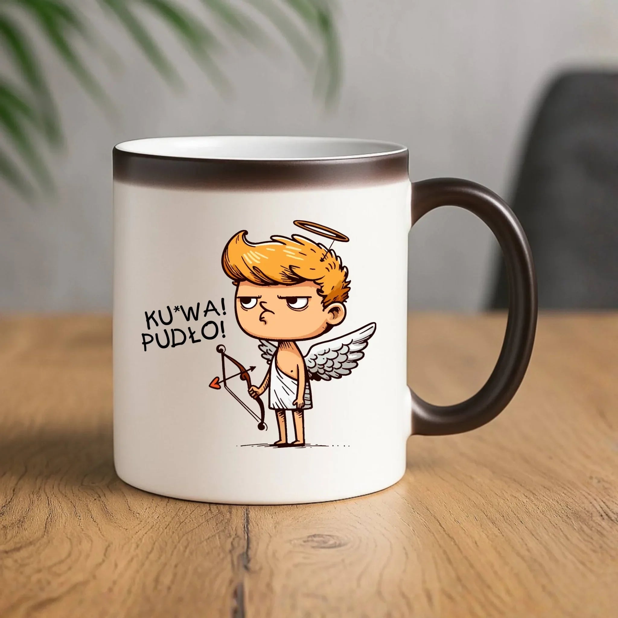 Kubek magiczny - Aniołek z łukiem ku*wa pudło - bez cenzury W56 - StoryCups.pl