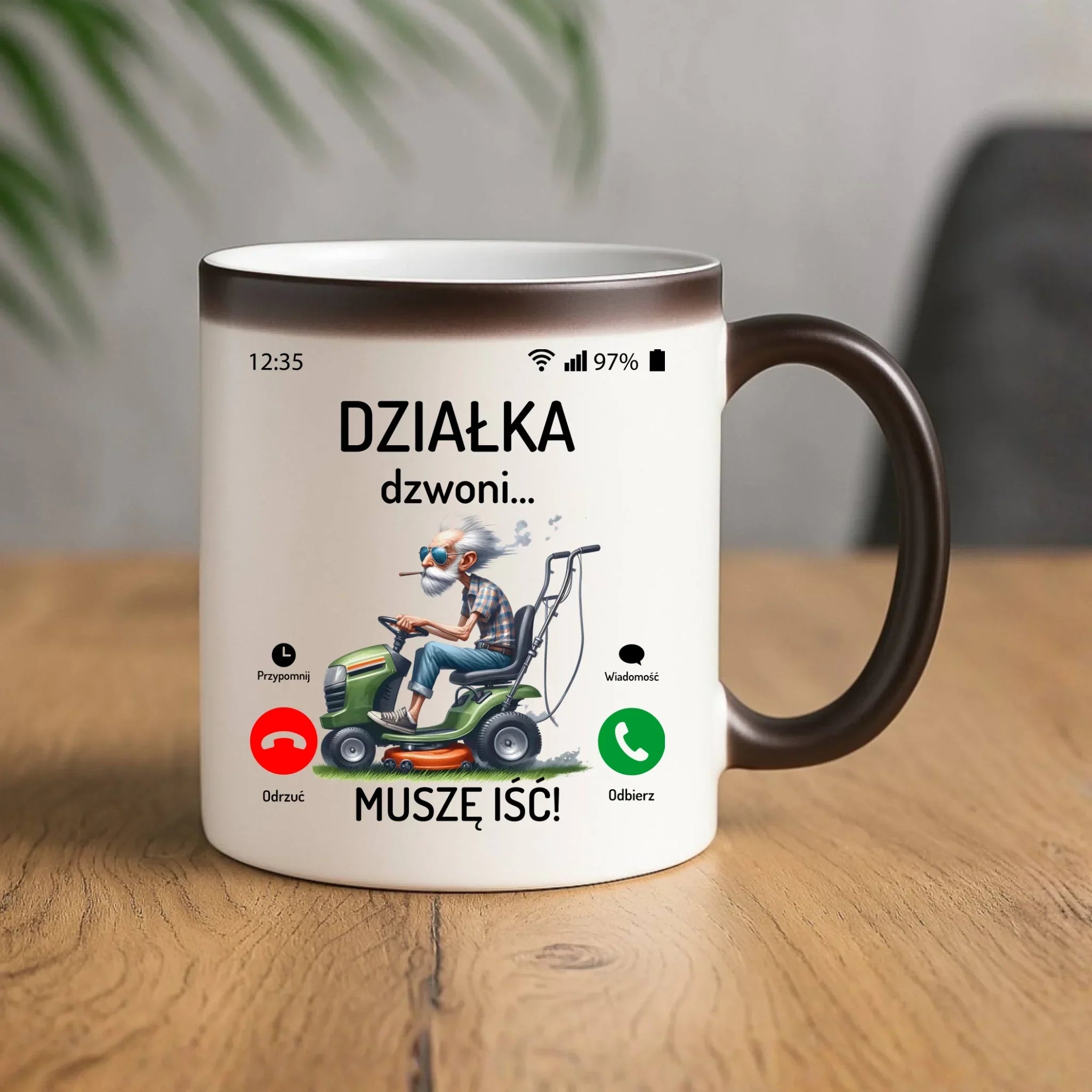 Kubek magiczny dla dziadka - Działka dzwoni muszę iść D35 - StoryCups.pl